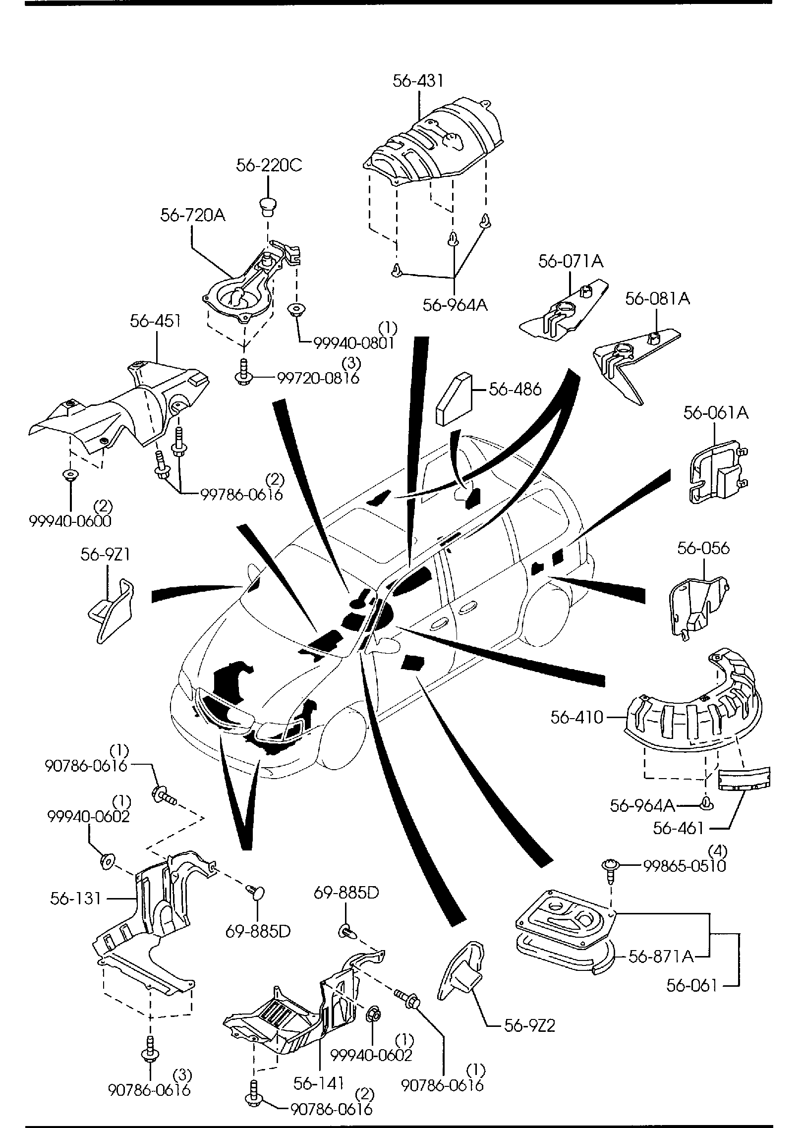 Diagram FLOOR ATTACHMENTS for your 2015 Mazda Mazda3   