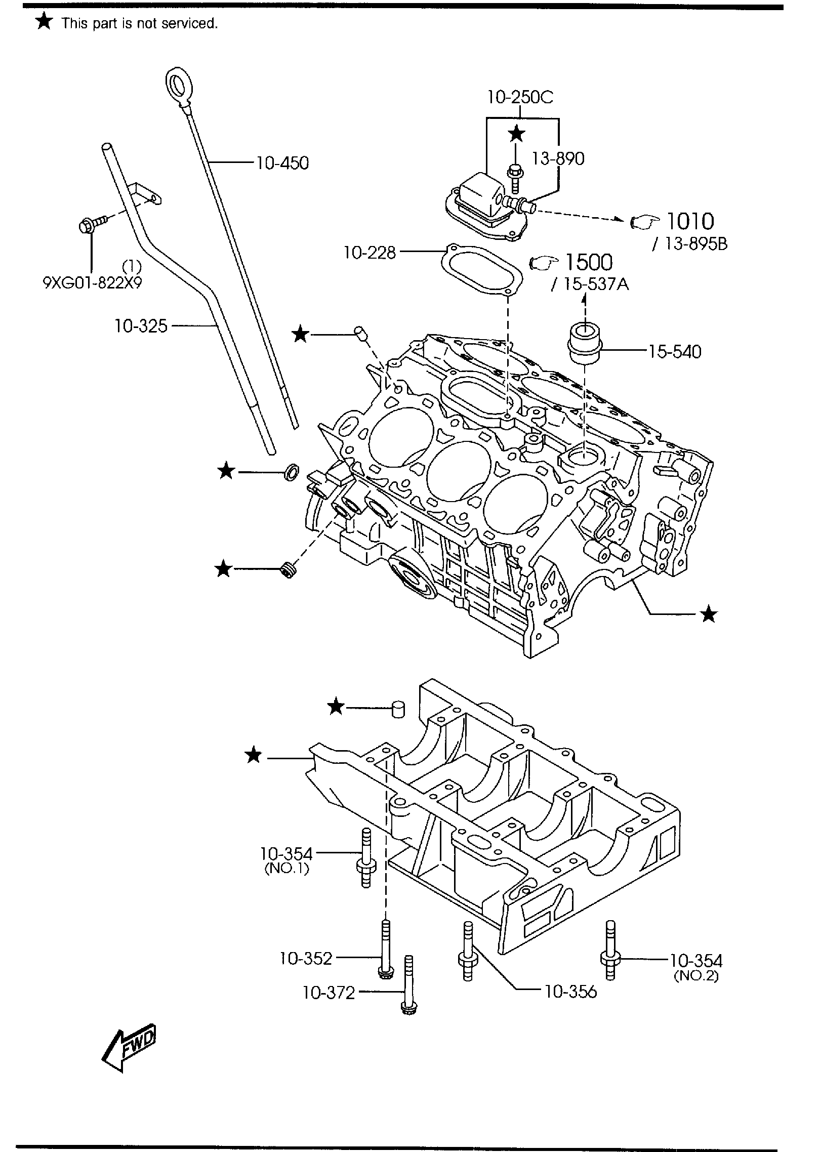 Diagram CYLINDER BLOCK for your 2001 Mazda MX-5 Miata  SPECIAL 