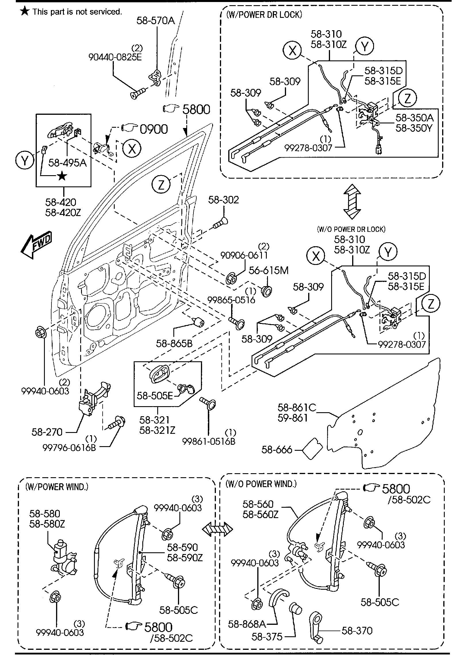 Diagram FRONT DOOR MECHANISMS for your 2007 Mazda CX-7   