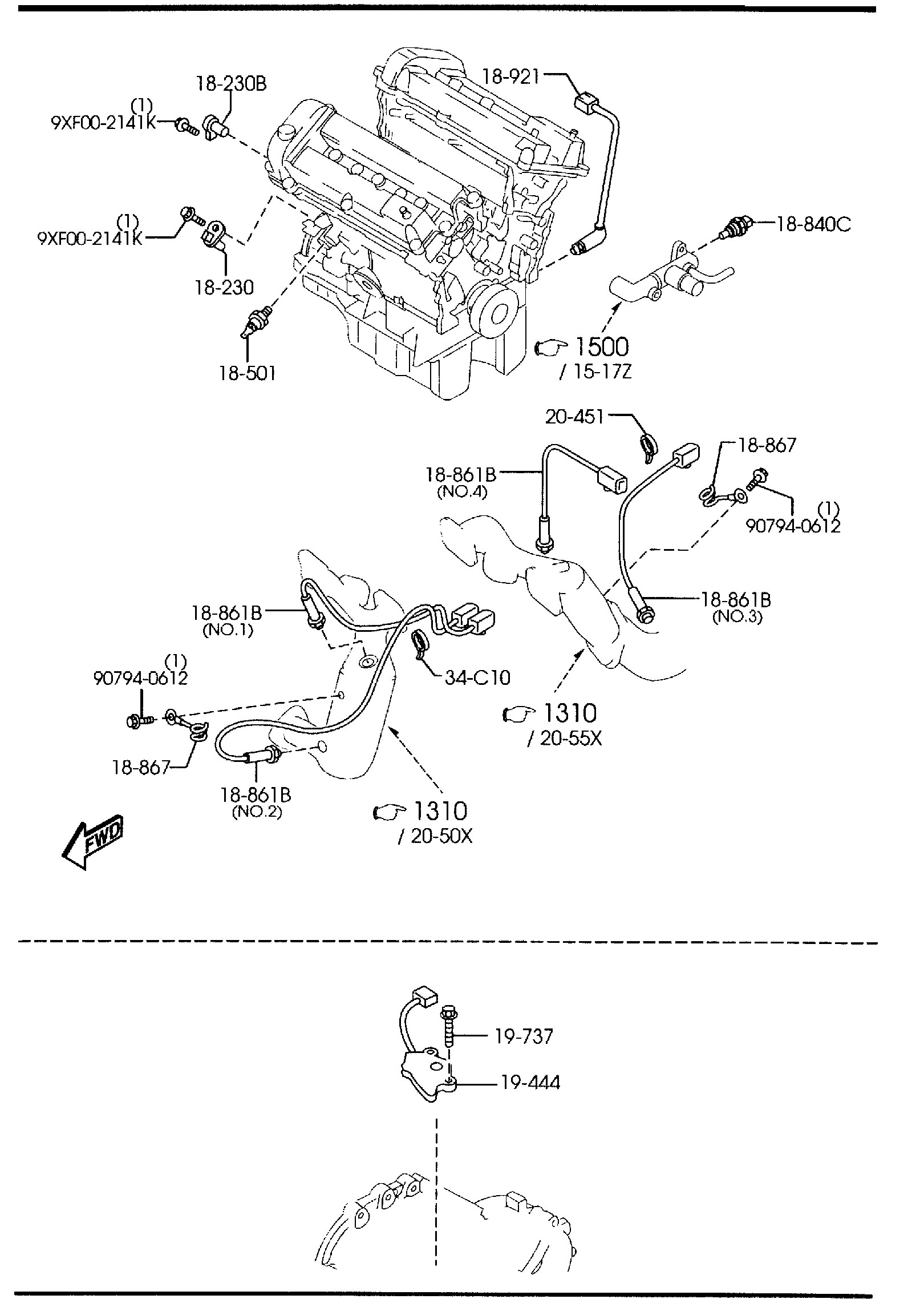 Diagram ENGINE SWITCHES & RELAYS for your 2015 Mazda CX-9  Touring 