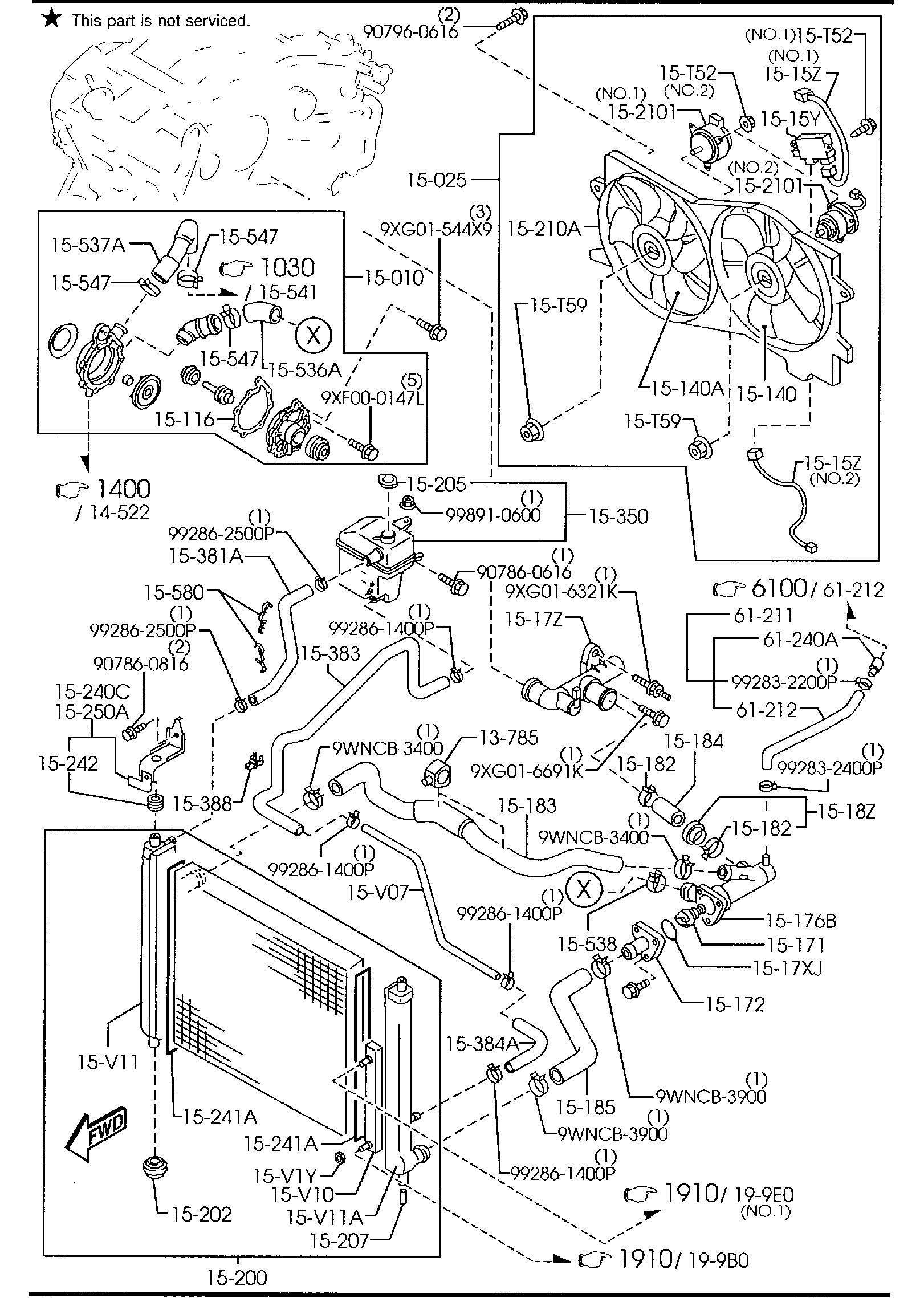 Diagram COOLING SYSTEM for your 2008 Mazda Mazda3 2.3L MT HATCHBACK SIGNATURE 