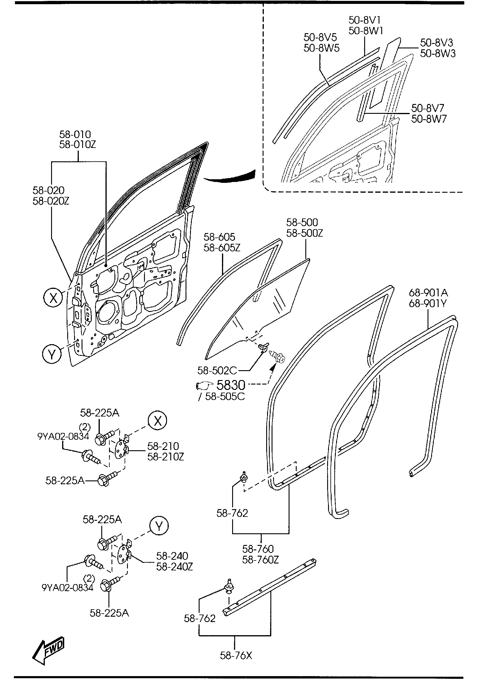 Diagram FRONT DOORS for your 2022 Mazda MX-30   