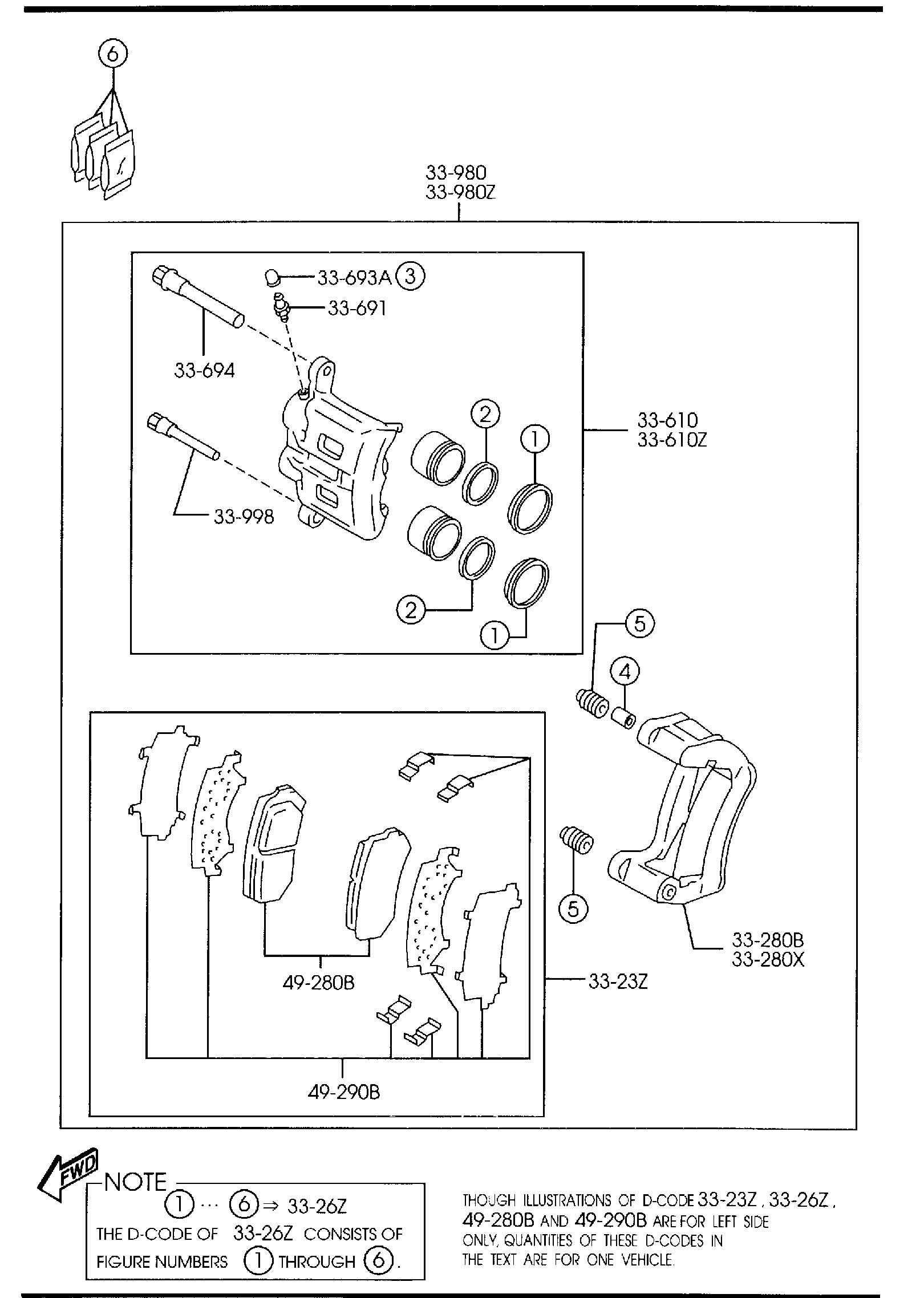 Diagram FRONT BRAKE MECHANISMS for your 2011 Mazda Tribute   