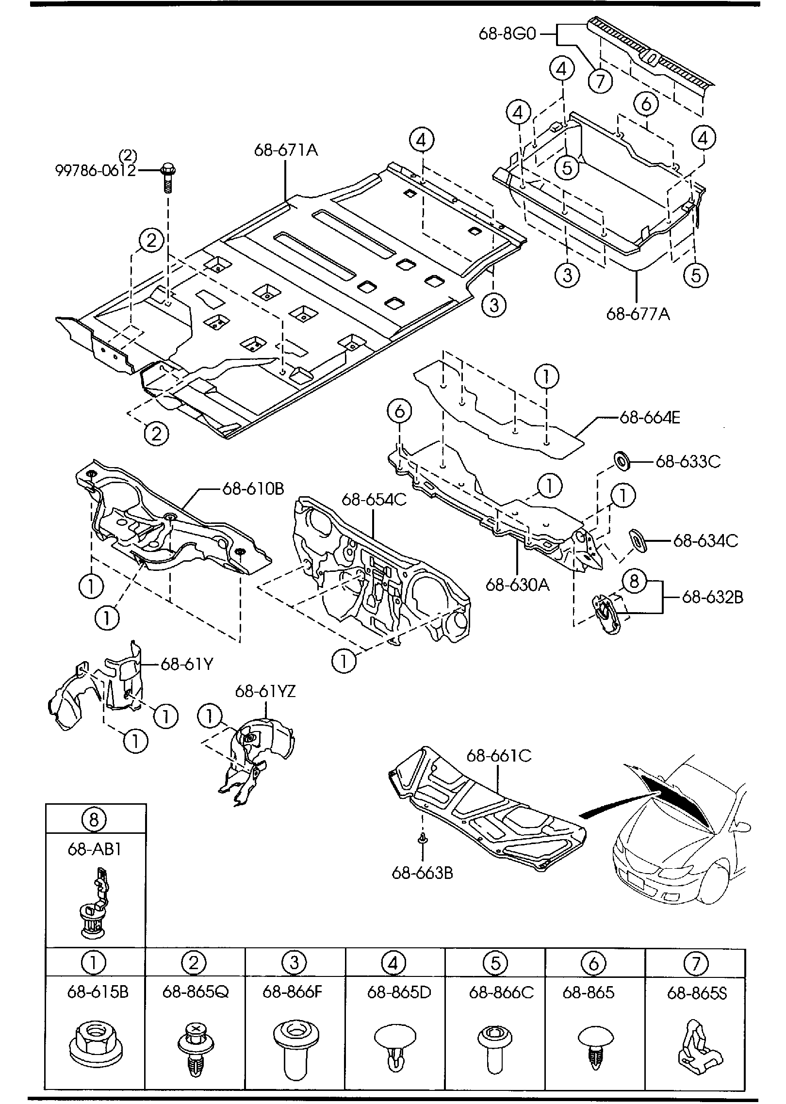 Diagram FLOOR MATS & PADS for your 2009 Mazda Mazda6   