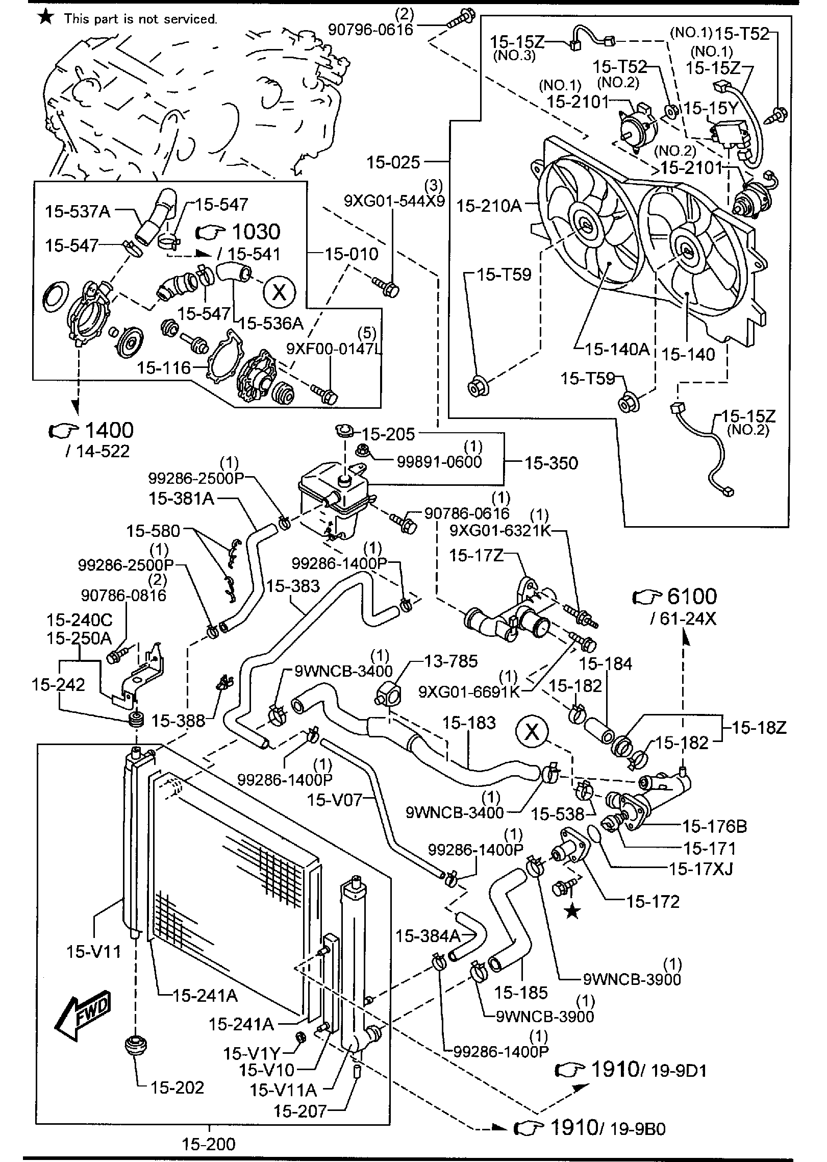 Diagram COOLING SYSTEM for your 2008 Mazda Mazda3 2.3L MT HATCHBACK SIGNATURE 