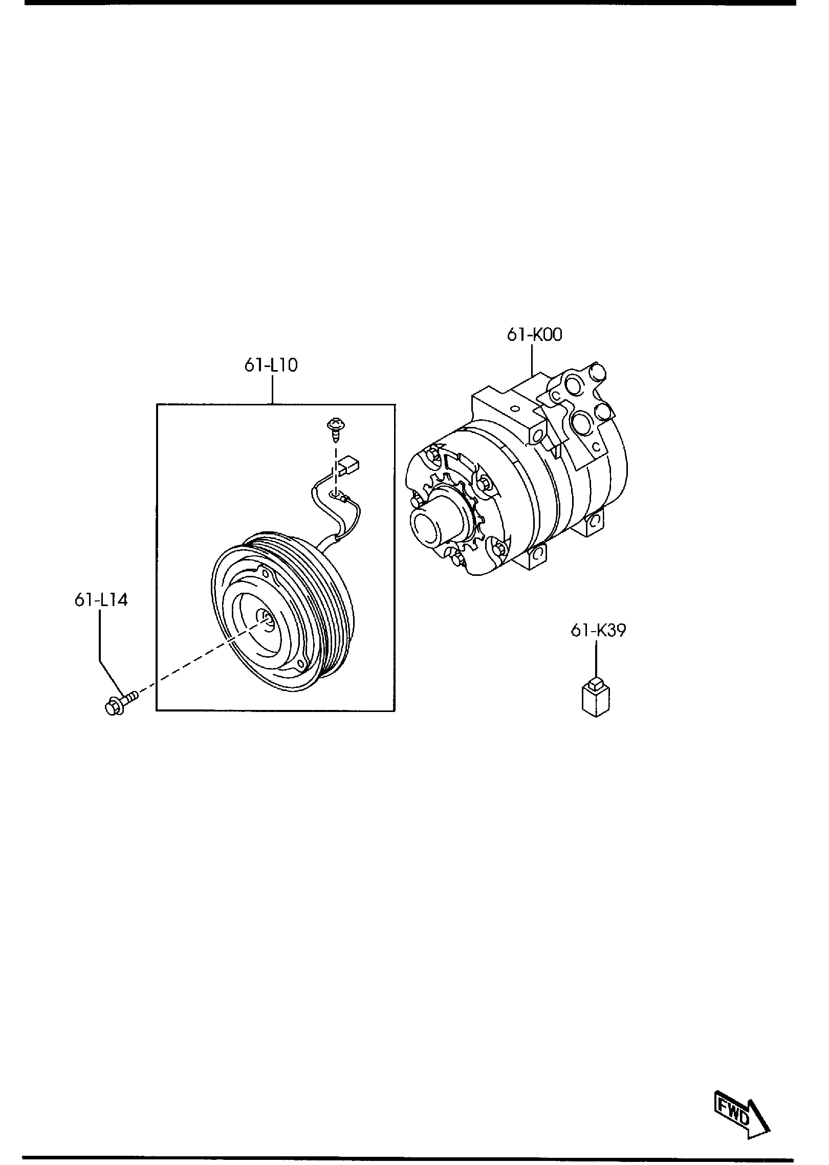 Diagram AIR CONDITIONING COMPRESSOR COMPONENTS for your 2014 Mazda Mazda3   