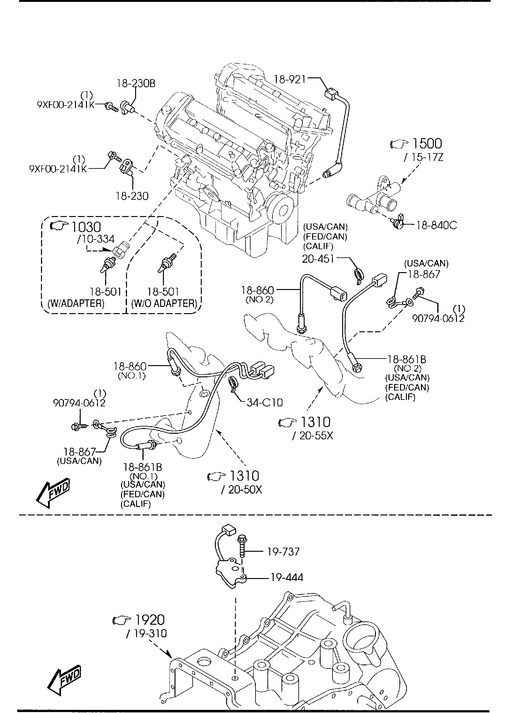 Diagram ENGINE SWITCHES & RELAYS for your 2015 Mazda CX-9  Touring 