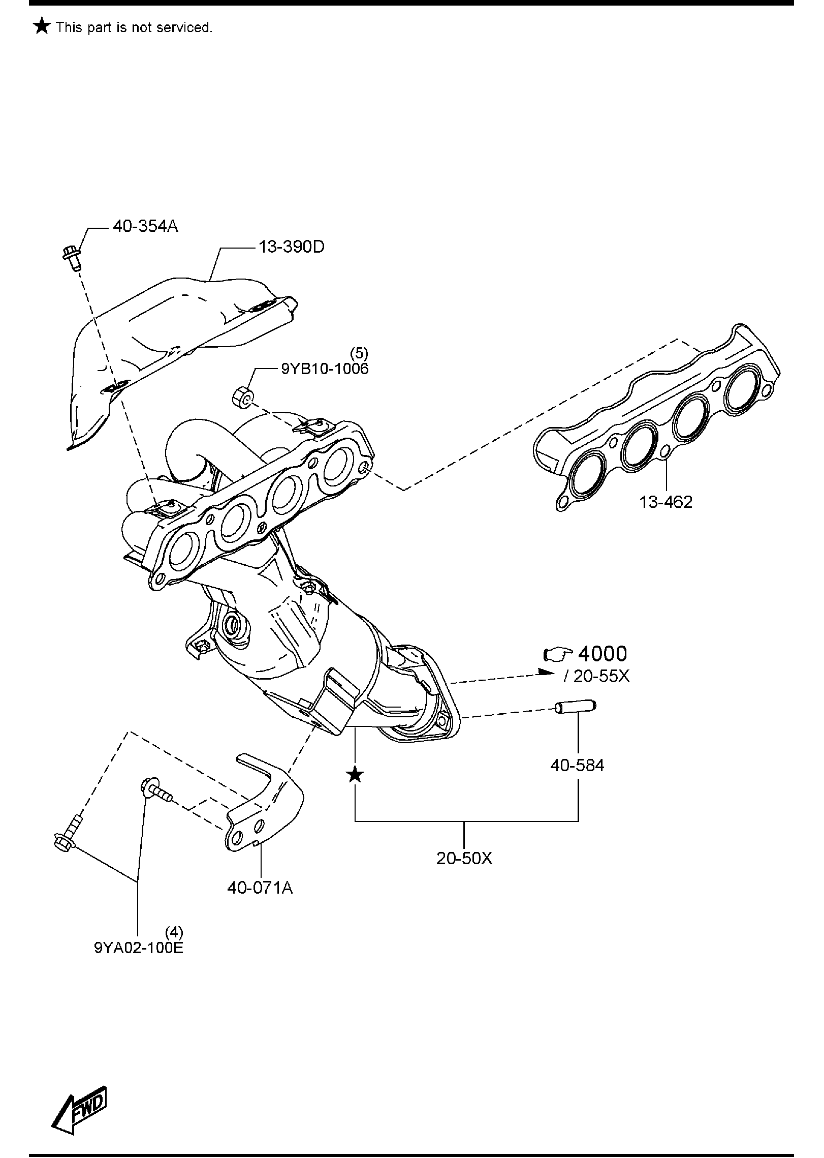 Diagram EXHAUST MANIFOLD for your 2013 Mazda Mazda6 V6 3.7L AT SEDAN GRAND TOURING 