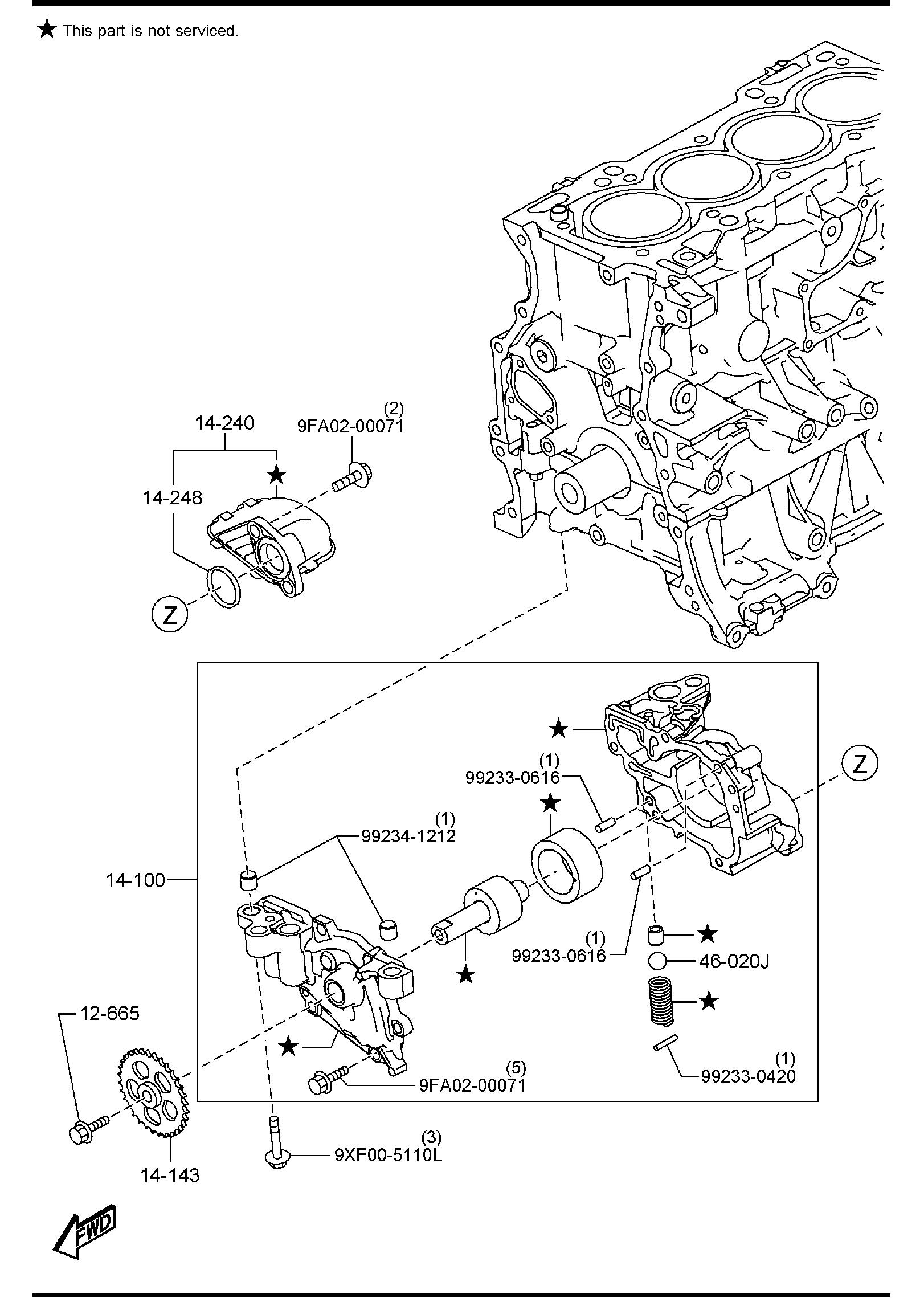 Diagram OIL PUMP & FILTER for your 2005 Mazda B2300   