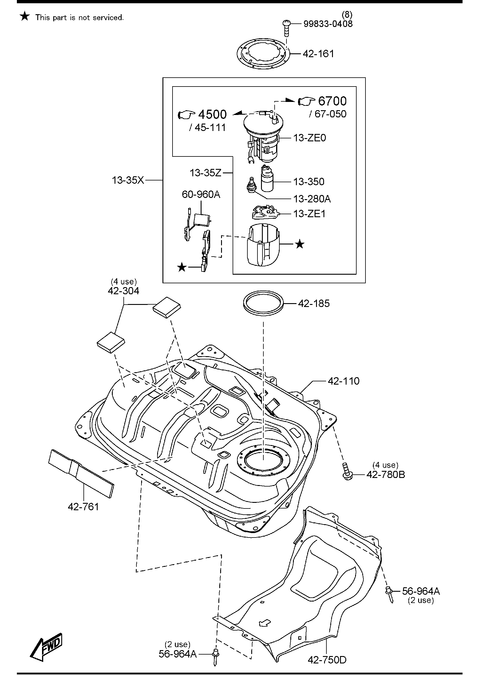 Diagram FUEL TANK (USA/CAN) for your 2009 Mazda Mazda3  SEDAN I 