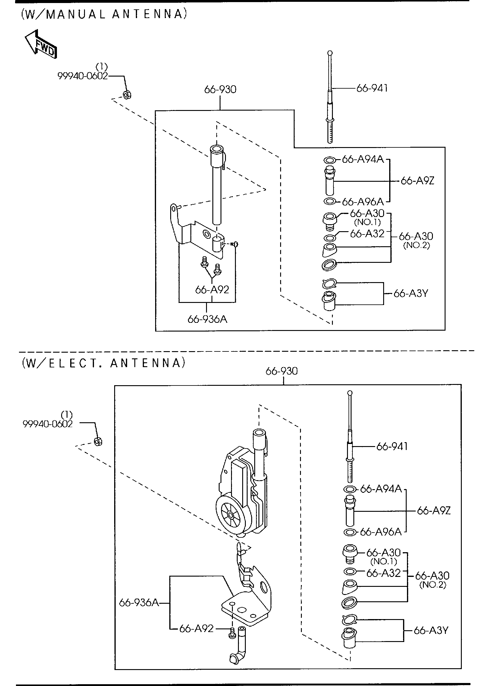 Diagram AUDIO SYSTEMS (ANTENNA & SPEAKER) for your 2018 Mazda MX-5 Miata 2.0L MT RF G-TOURING 