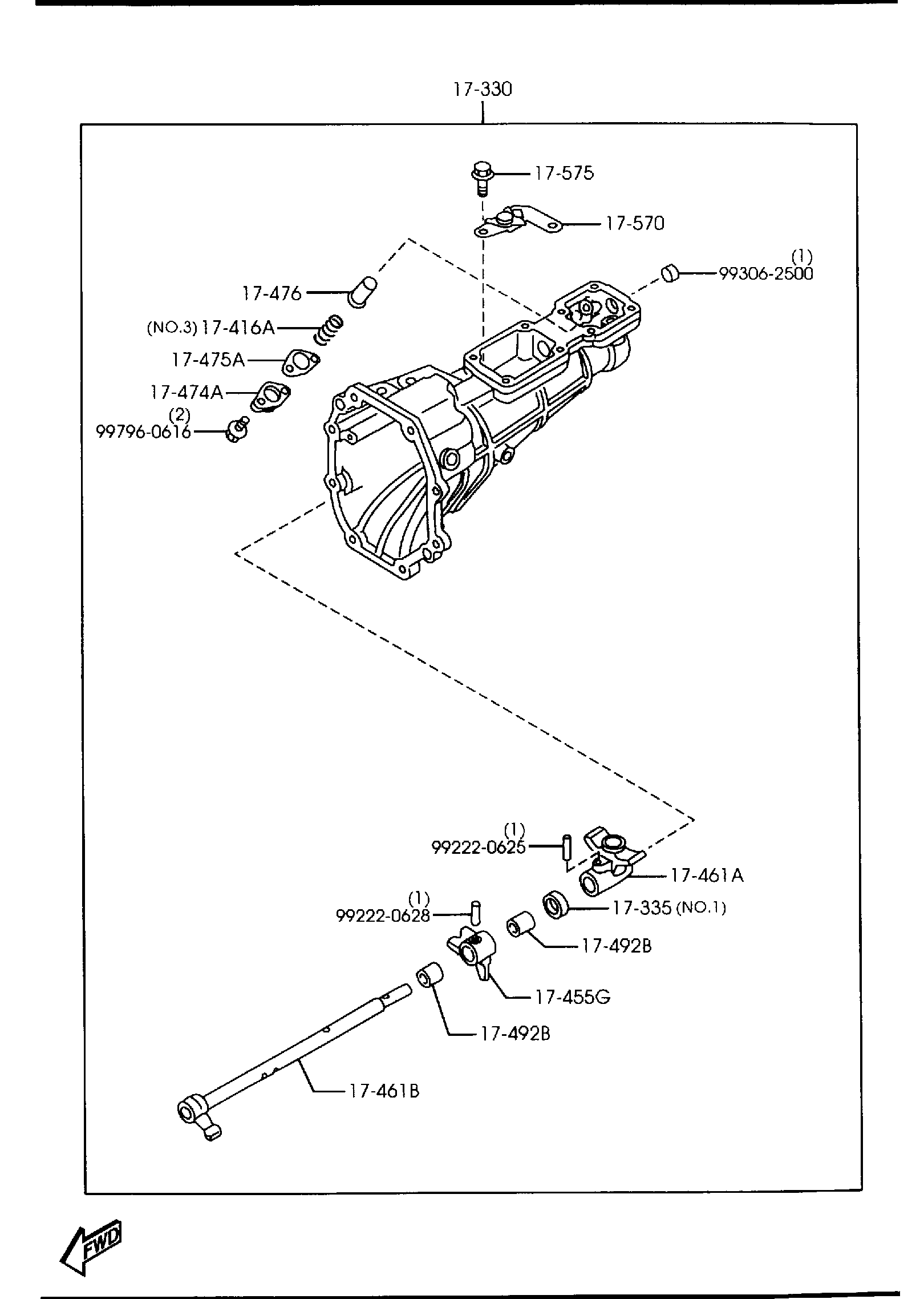 Diagram MANUAL TRANSMISSION CASE (5-SPEED) for your Mazda