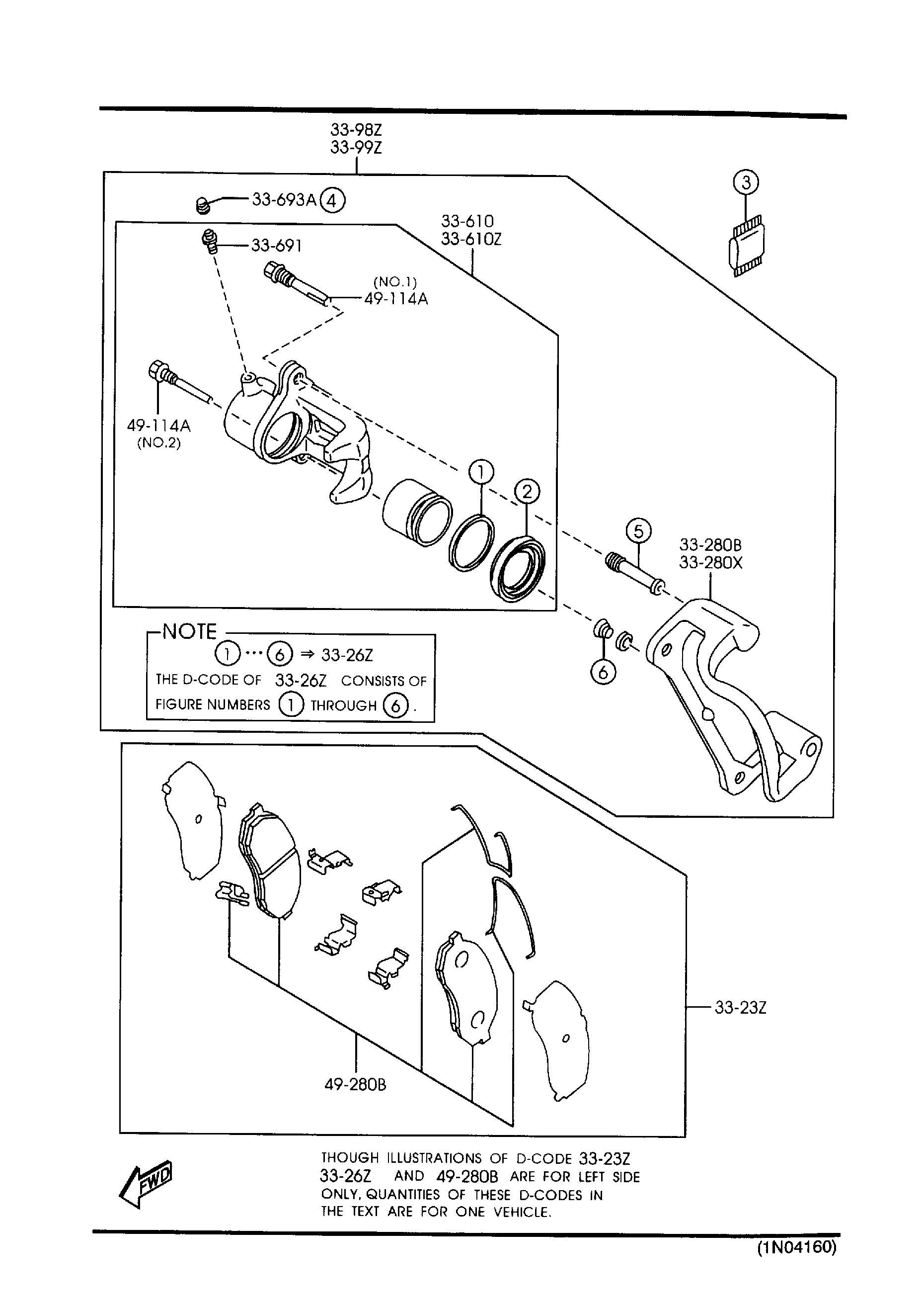 Diagram FRONT BRAKE MECHANISMS for your 2005 Mazda MX-5 Miata   