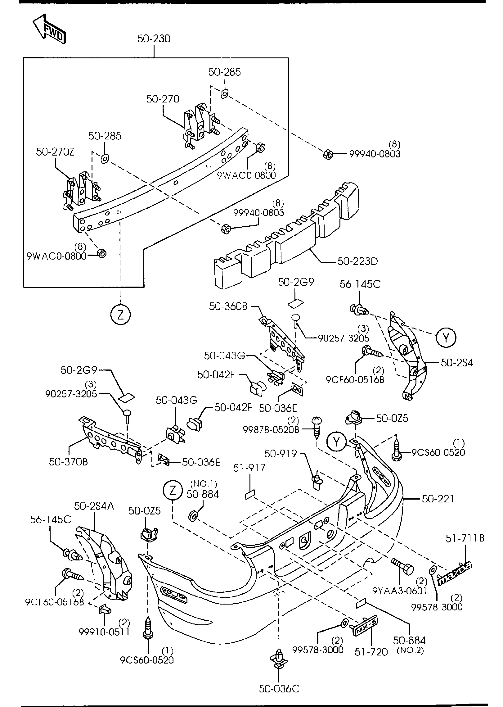 Diagram REAR BUMPER for your 2007 Mazda CX-9 3.5L AT 2WD Sport 