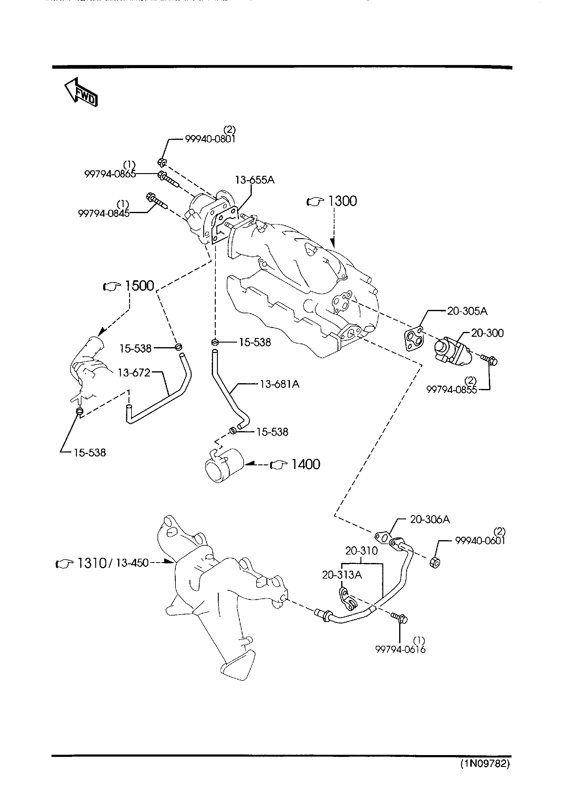 Diagram EMISSION CONTROL SYSTEM (INLET SIDE) for your Mazda
