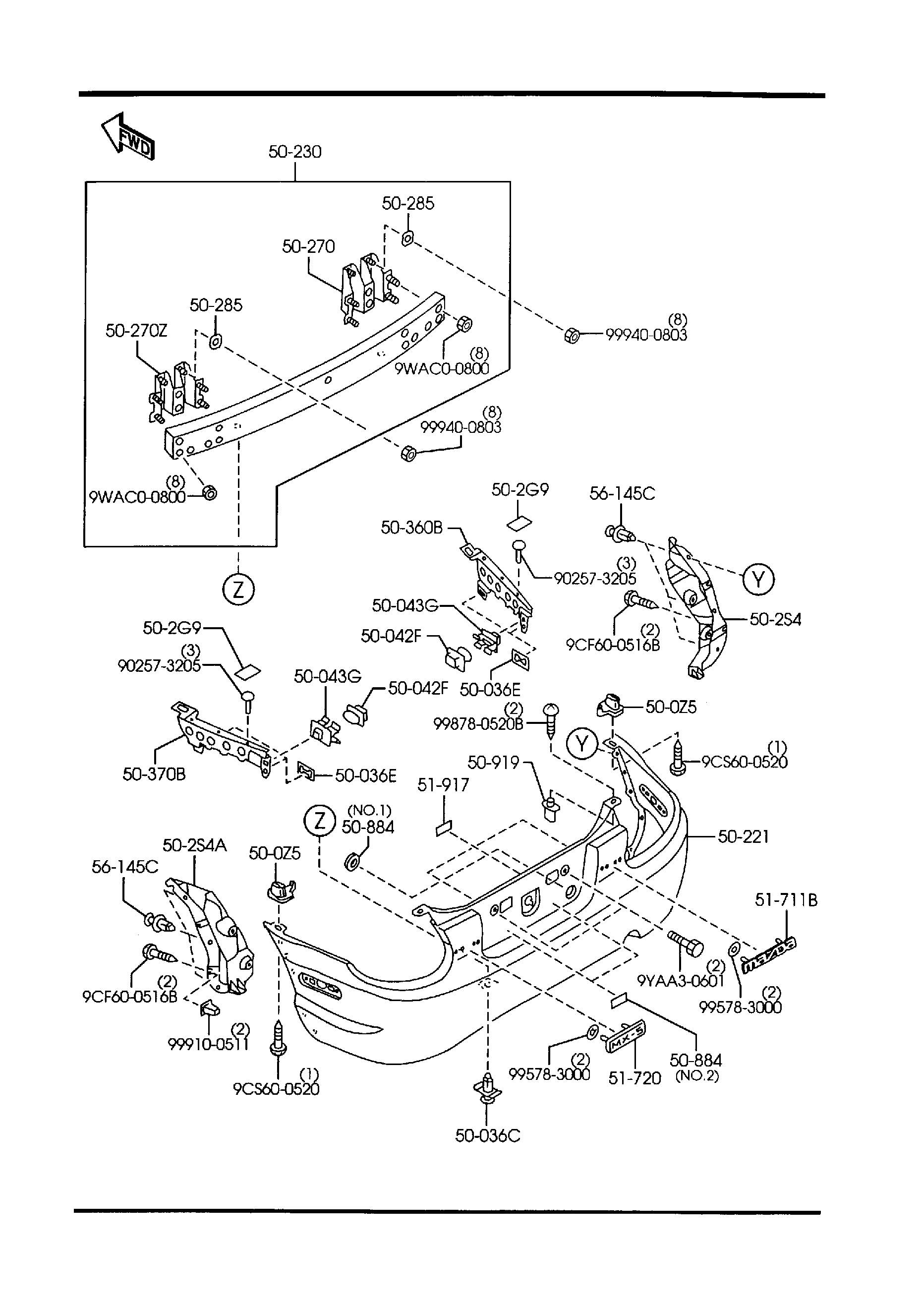 Diagram REAR BUMPER for your 2007 Mazda CX-9 3.5L AT 2WD Sport 