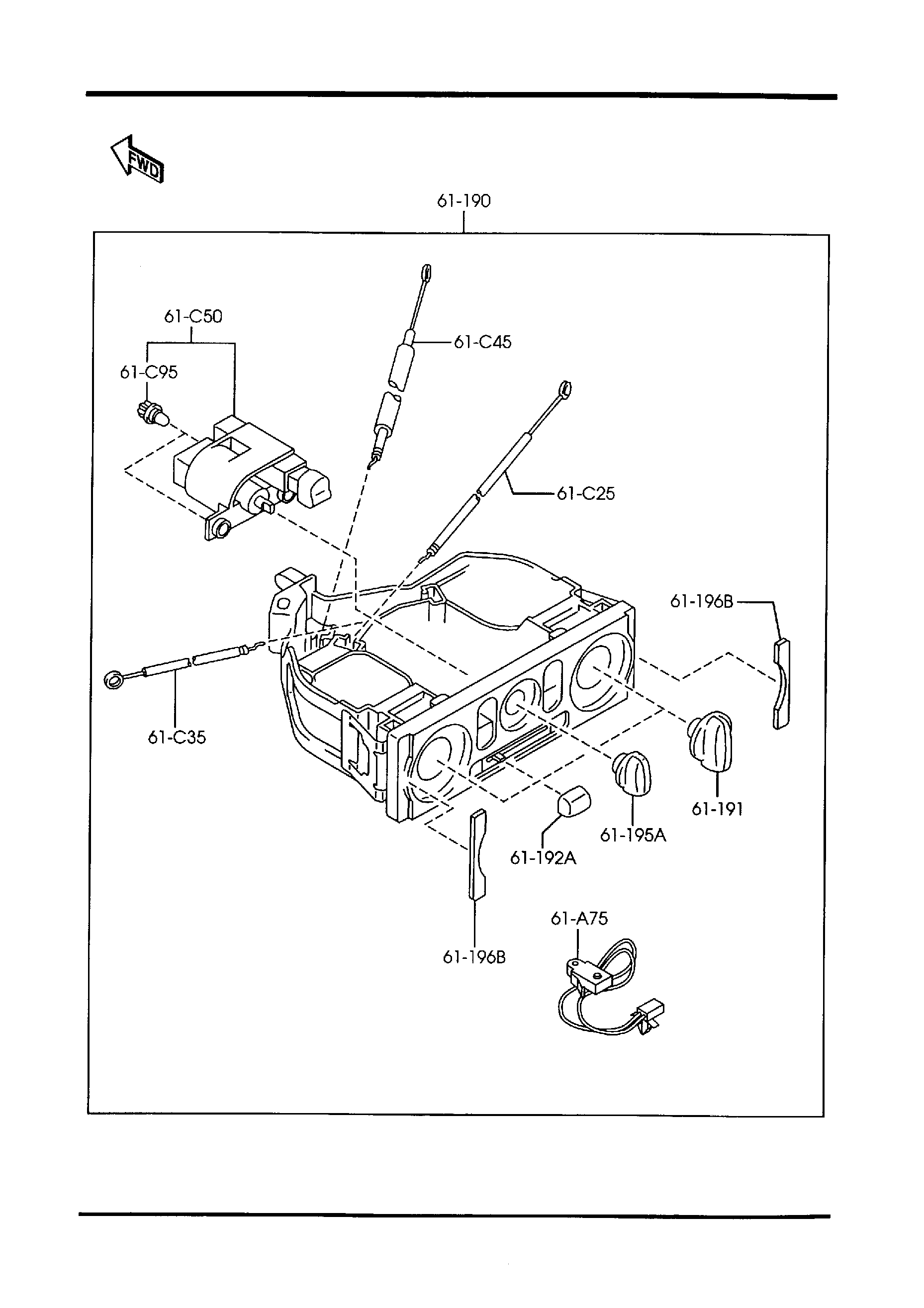 Diagram HEATER CONTROL COMPONENTS for your 2000 Mazda MPV   