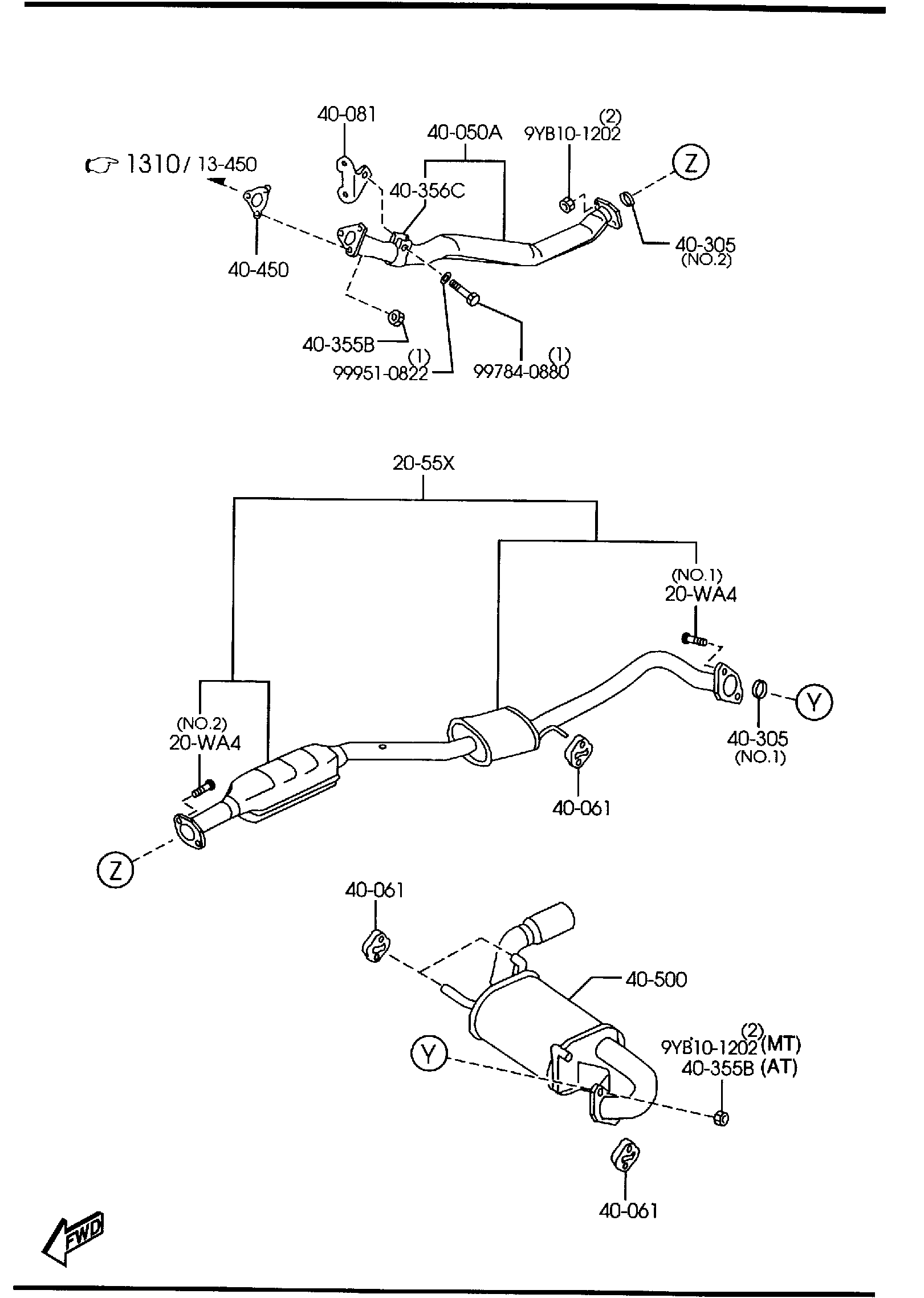 Diagram EXHAUST SYSTEM for your 2019 Mazda MX-5 Miata   