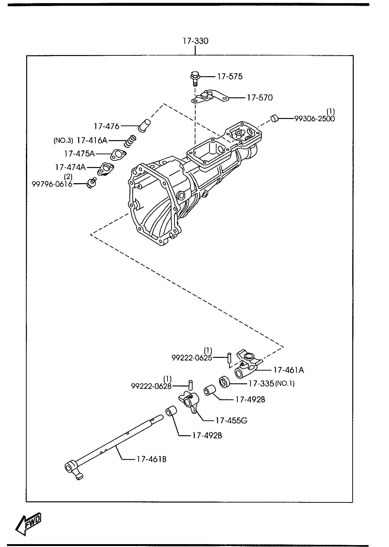 Diagram MANUAL TRANSMISSION CASE (5-SPEED) for your Mazda