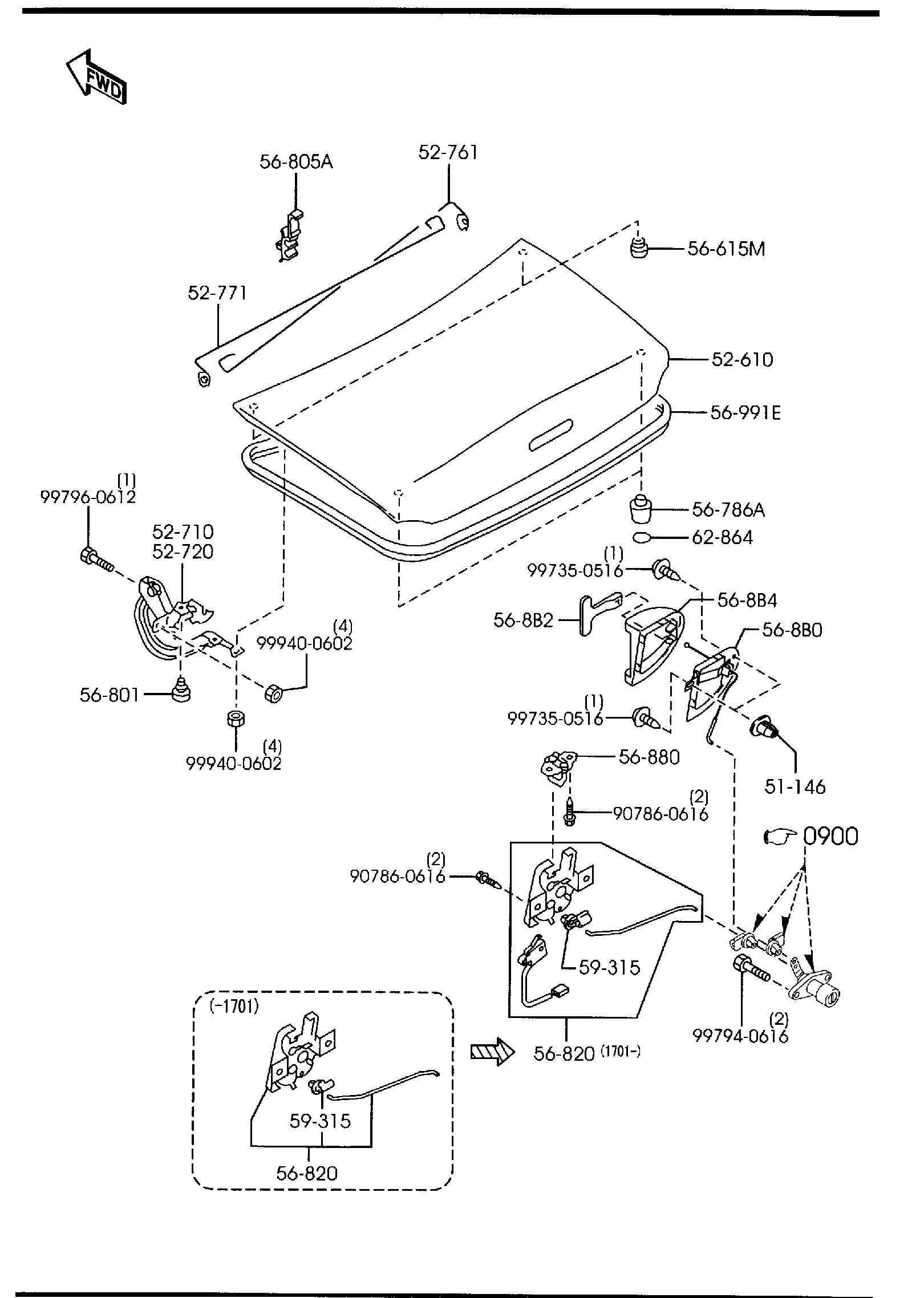 Diagram TRUNK LID for your 2018 Mazda Mazda6   