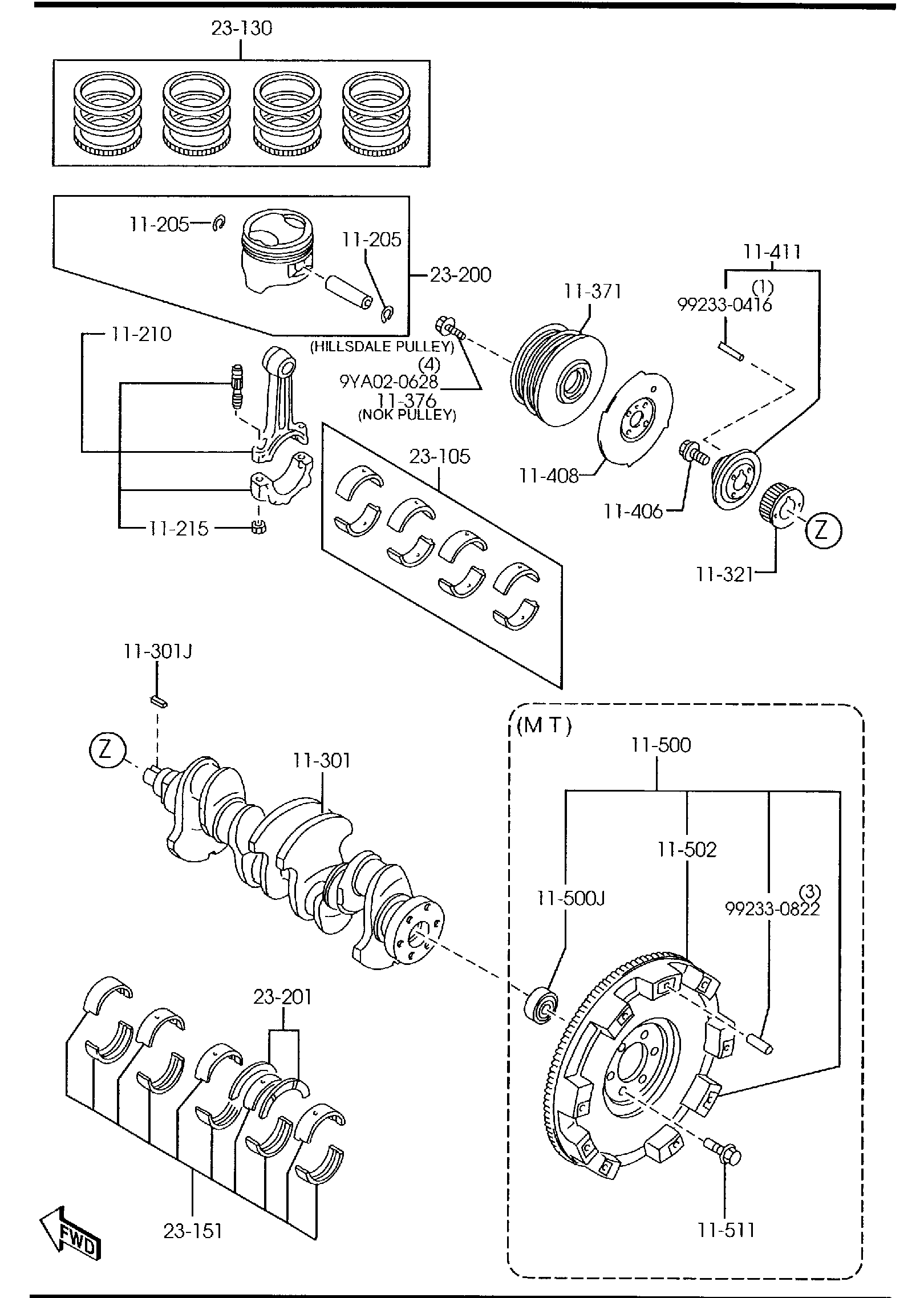 Diagram PISTON, CRANKSHAFT & FLYWHEEL for your 2021 Mazda CX-5   