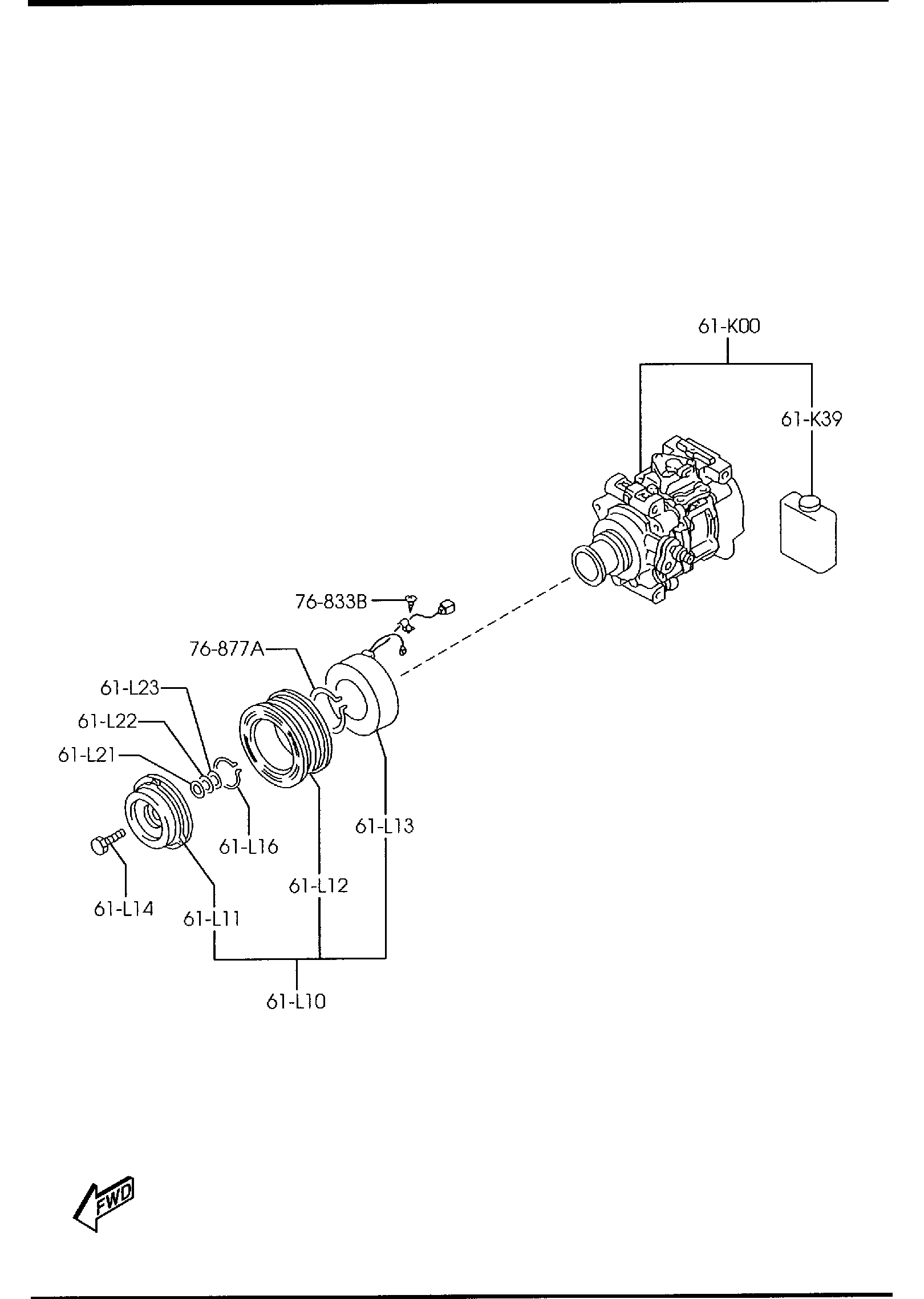 Diagram AIR CONDITIONING COMPRESSOR COMPONENTS for your 1998 Mazda MPV   