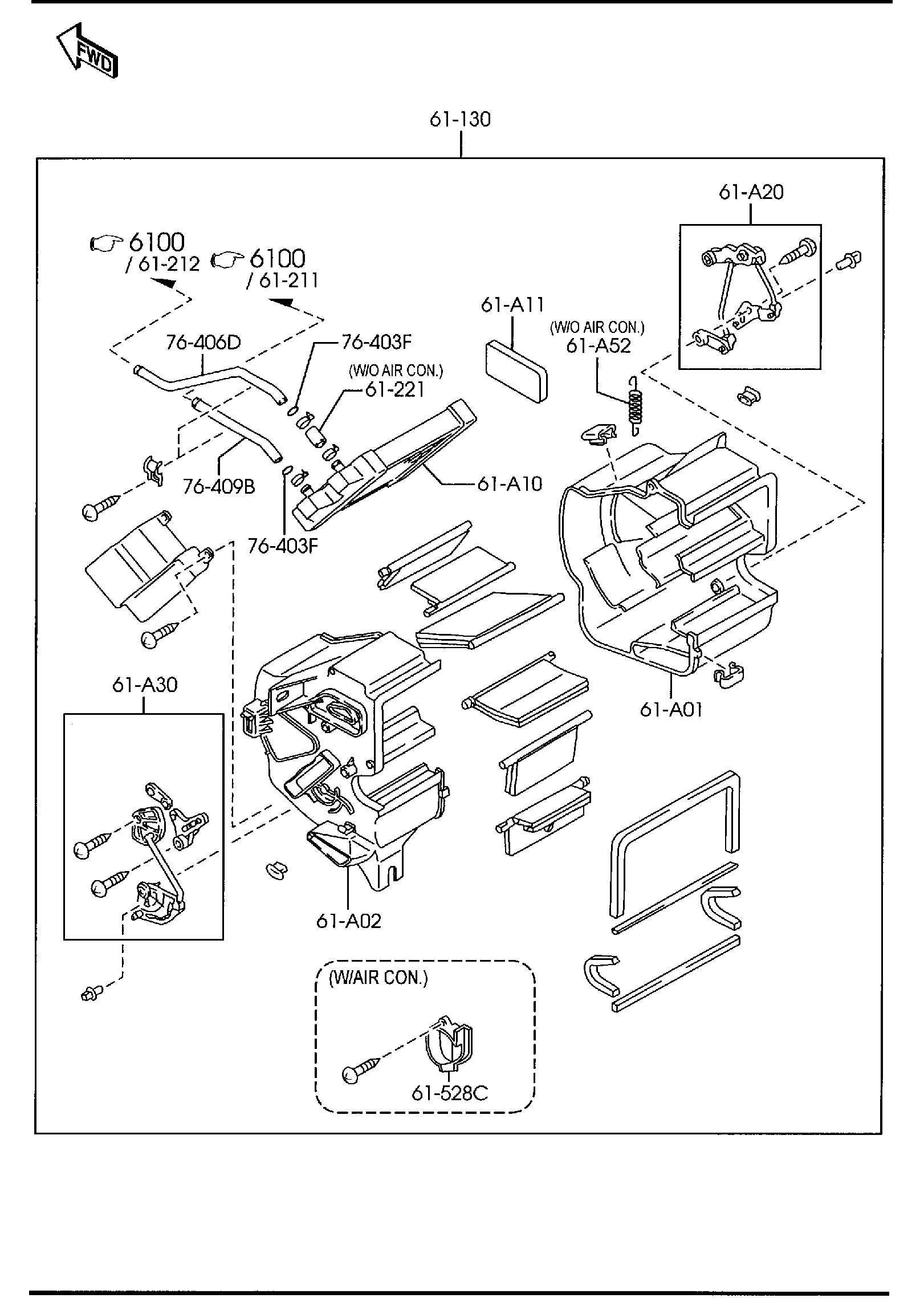 Diagram HEATER UNIT COMPONENTS for your 2012 Mazda Mazda6   