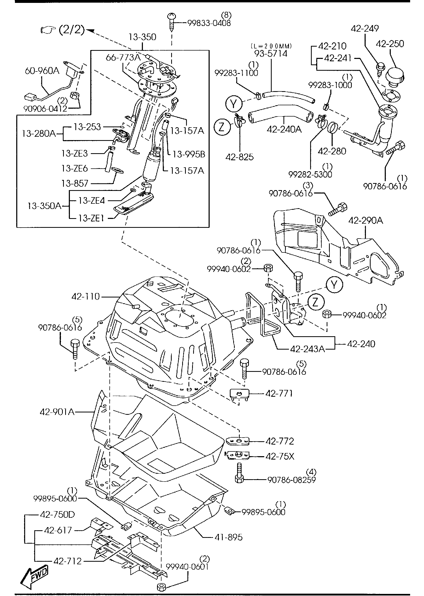 Diagram FUEL TANK for your Mazda MX-5 Miata  