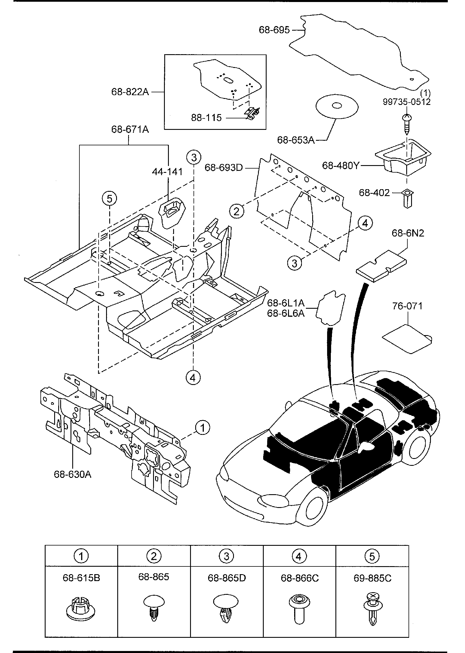 Diagram FLOOR MATS & PADS for your 2012 Mazda Mazda3  SEDAN I SV 