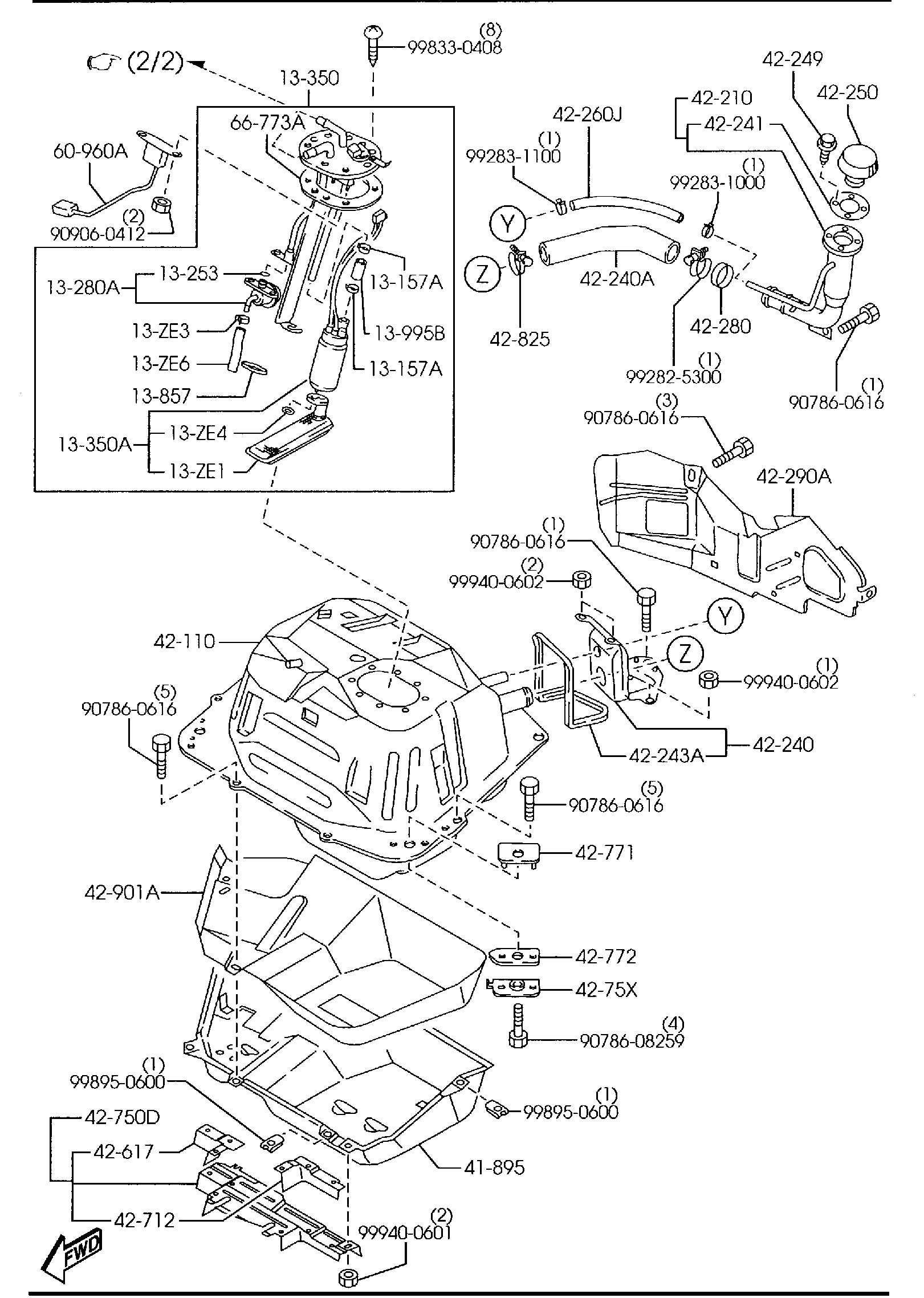 Diagram FUEL TANK for your Mazda MX-5 Miata  