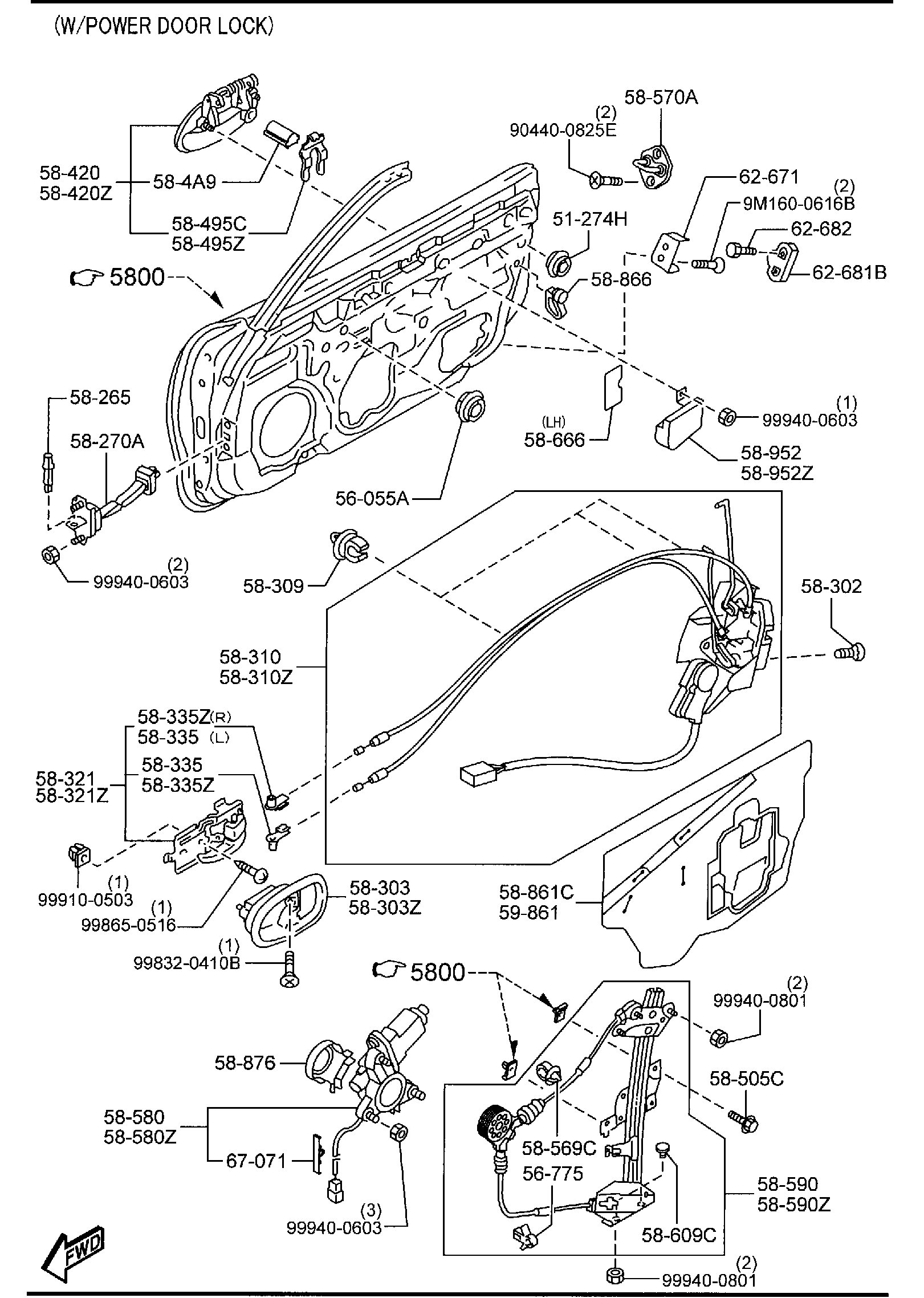Diagram FRONT DOOR MECHANISMS for your 2012 Mazda Mazda2   