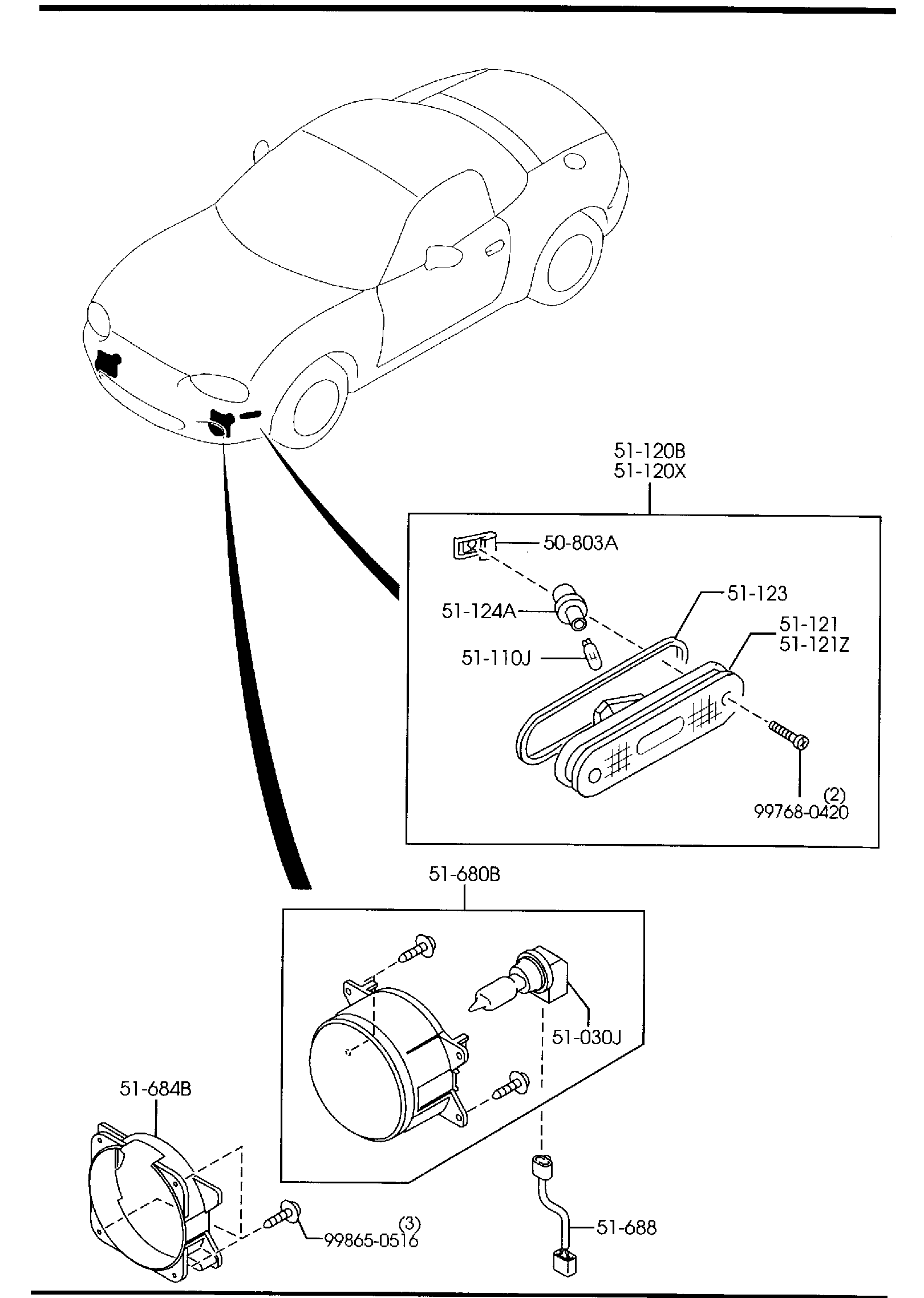 Diagram FRONT COMBINATION LAMPS for your 2012 Mazda MX-5 Miata   