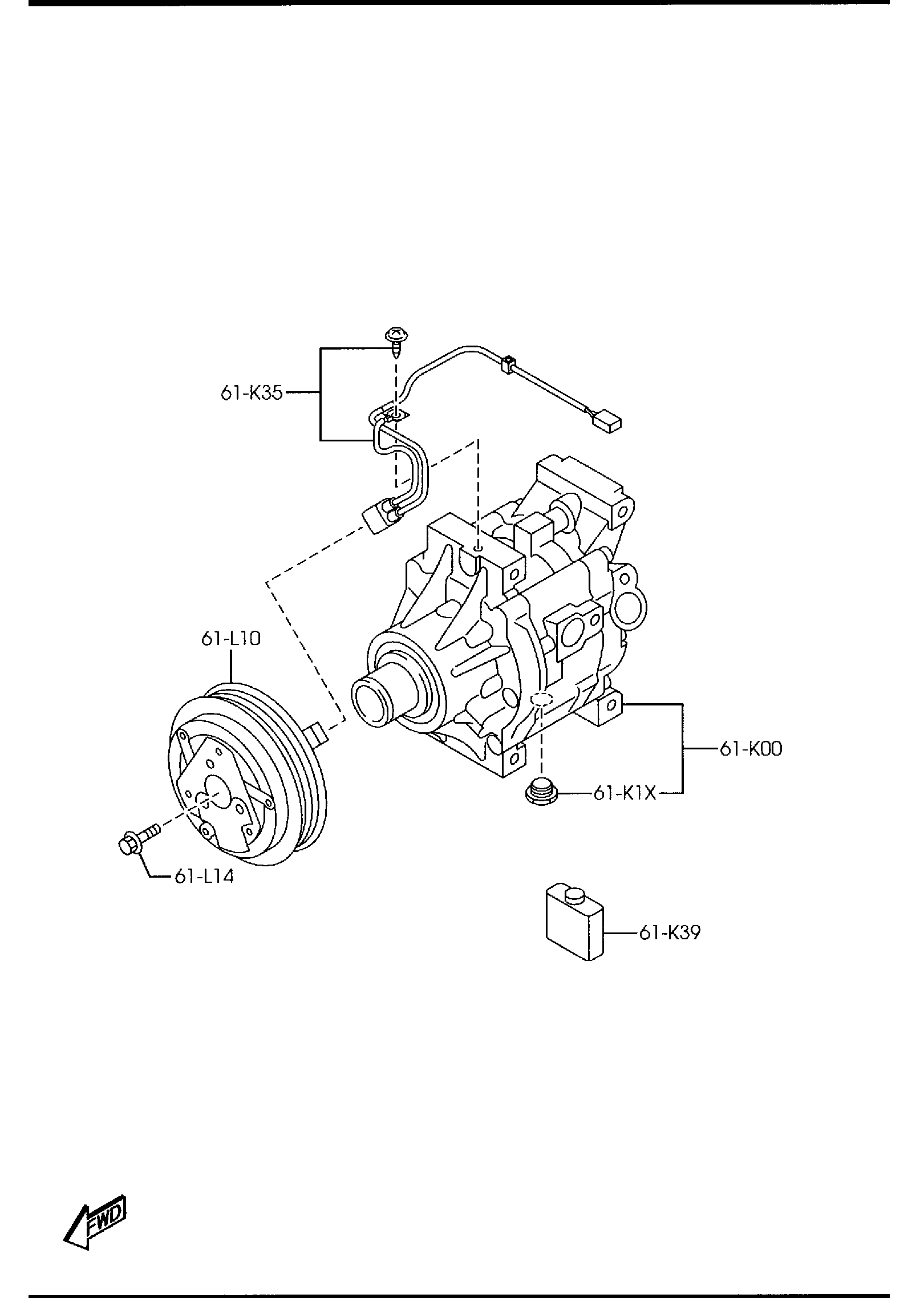 Diagram AIR CONDITIONING COMPRESSOR COMPONENTS for your 2006 Mazda Mazda3   