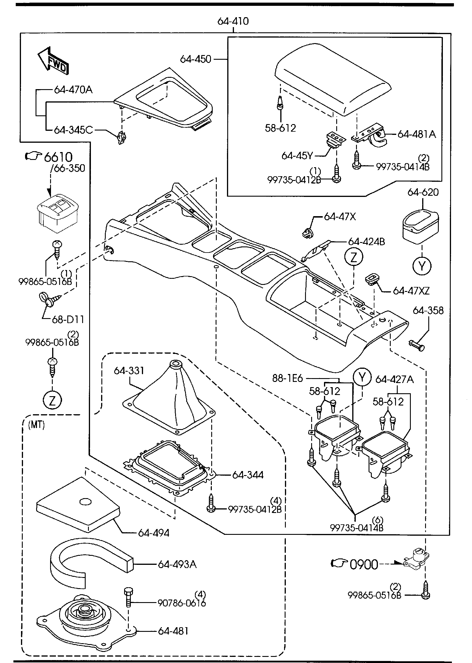 Diagram CONSOLE for your Mazda