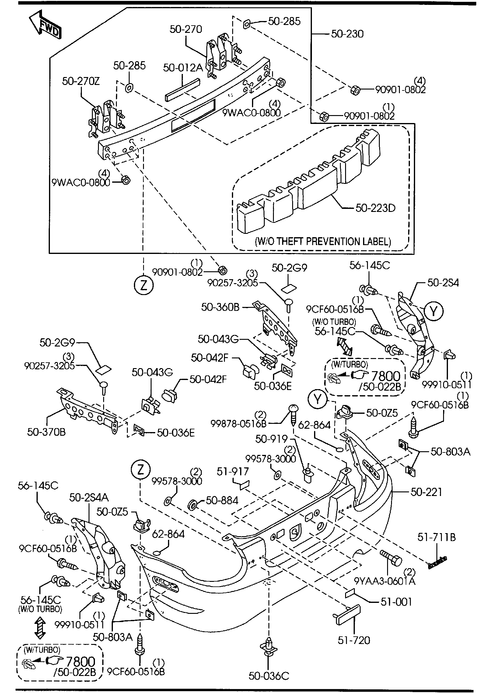 Diagram REAR BUMPER for your 2007 Mazda CX-9 3.5L AT 2WD Sport 