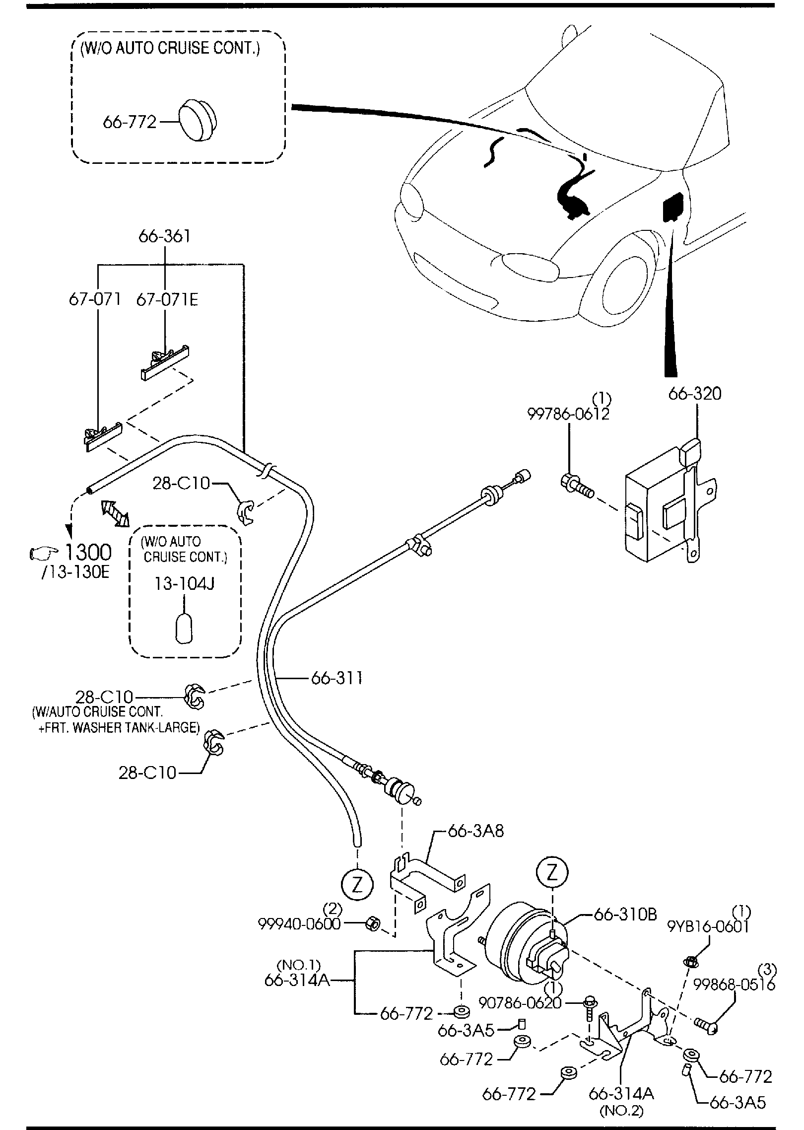 Diagram AUTO CRUISE CONTROL SYSTEM for your 1995 Mazda Protege 1.8L MT 2WD SEDAN ES 