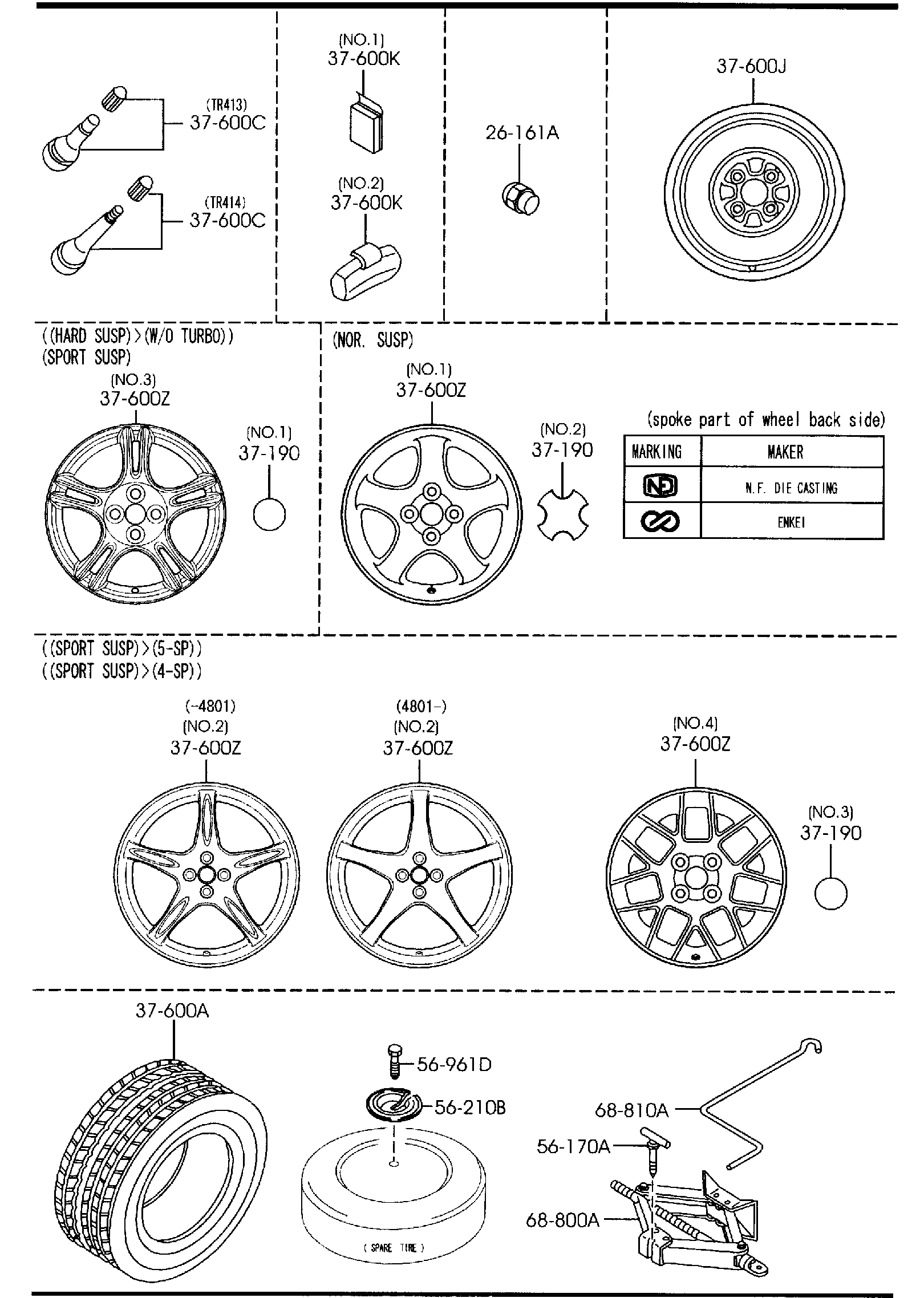 Diagram TIRES & JACK for your 2016 Mazda Mazda3 2.0L AT 2WD HATCHBACK ITR (VIN Begins: 3MZ) 