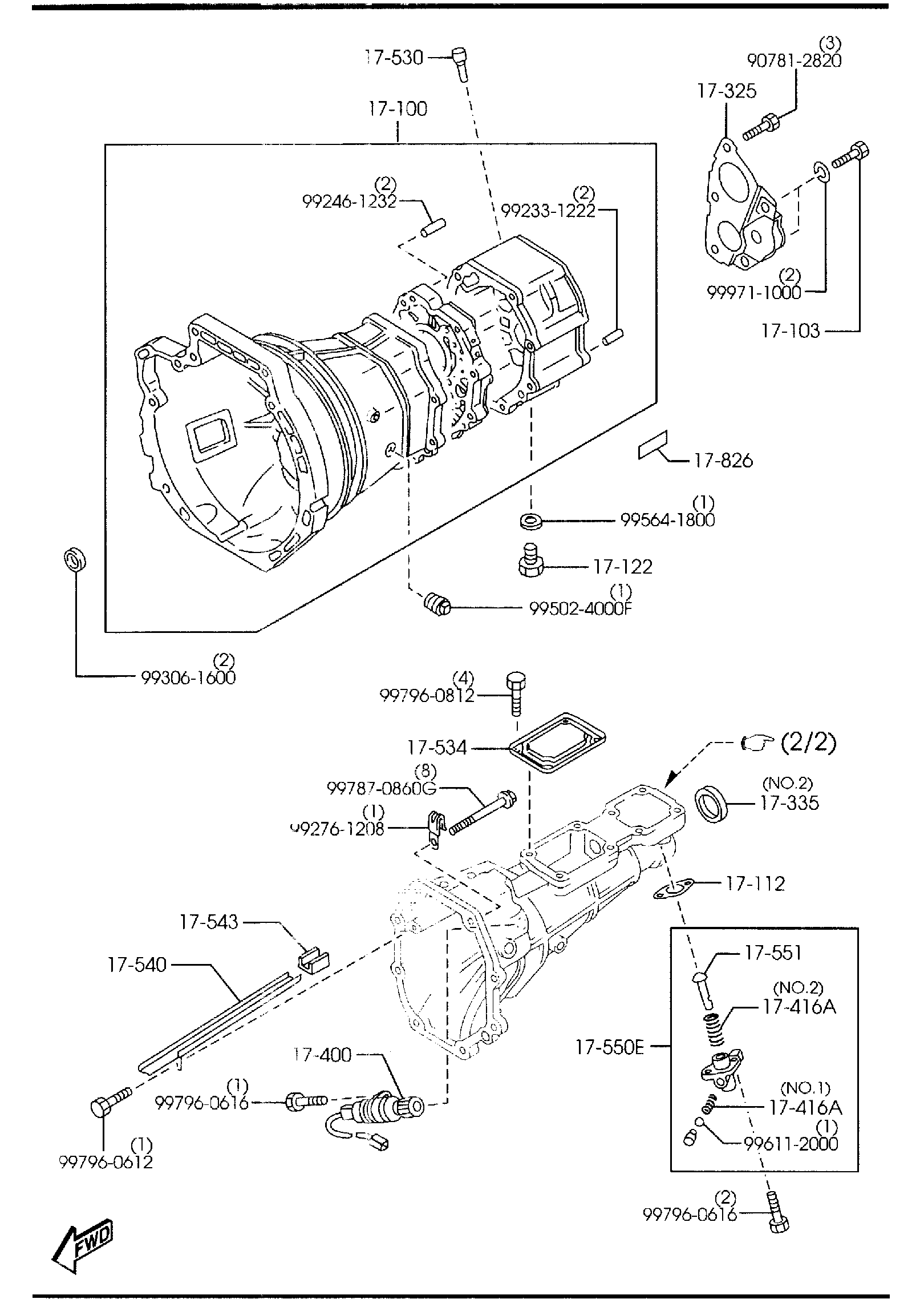Diagram MANUAL TRANSMISSION CASE (5-SPEED) for your Mazda