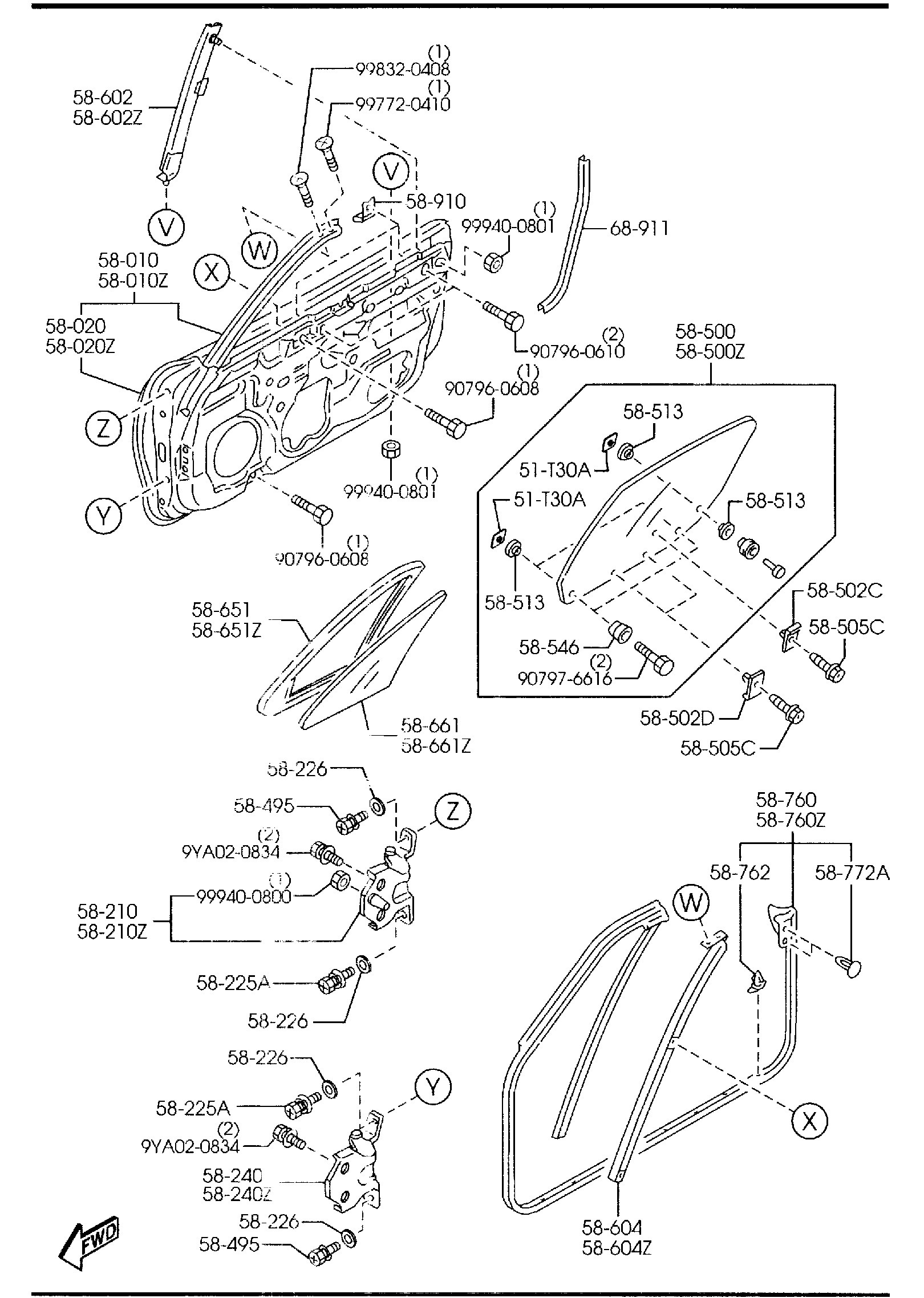 Diagram FRONT DOORS for your 2022 Mazda MX-30   