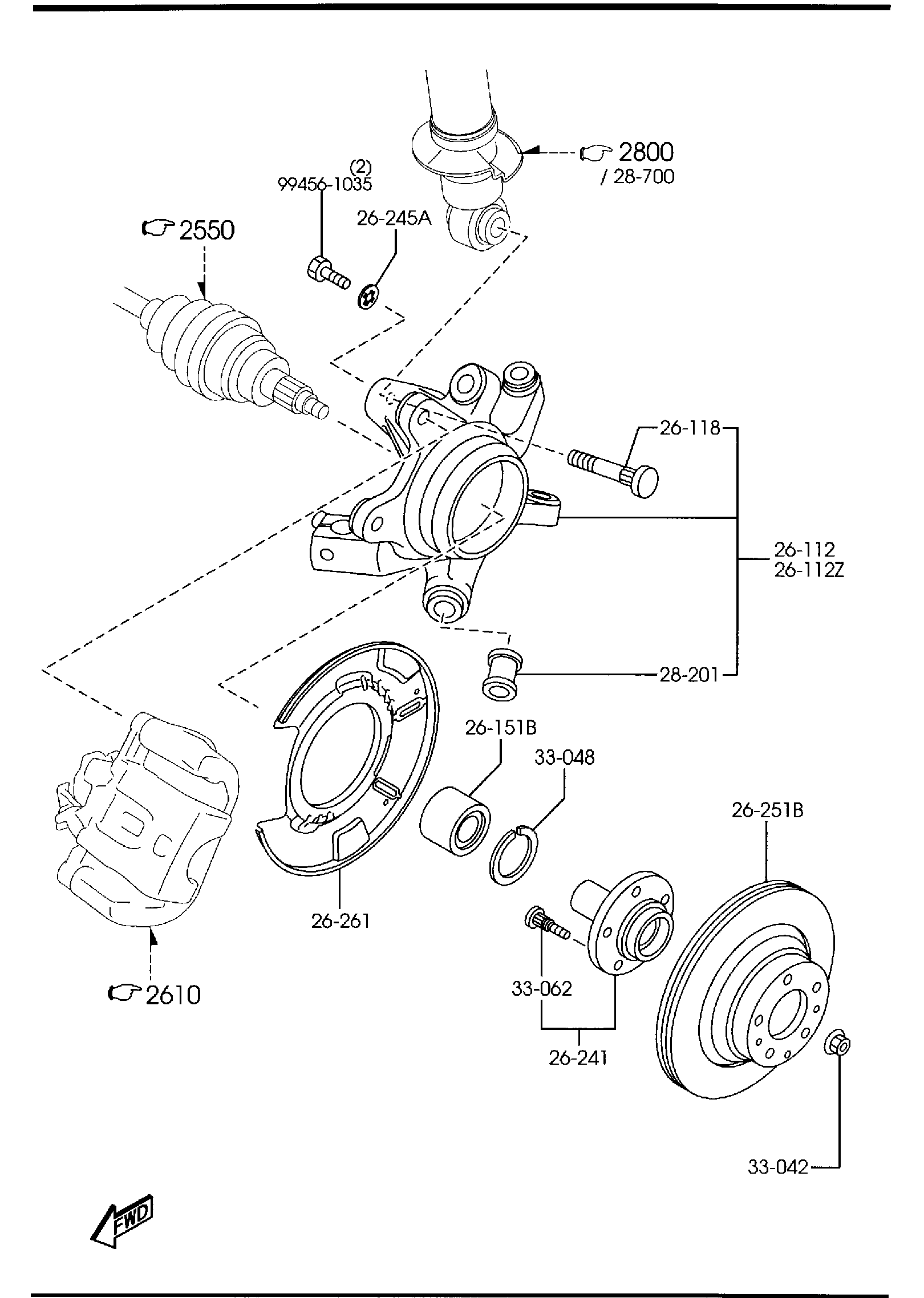 Diagram REAR AXLE for your Mazda MX-5 Miata  