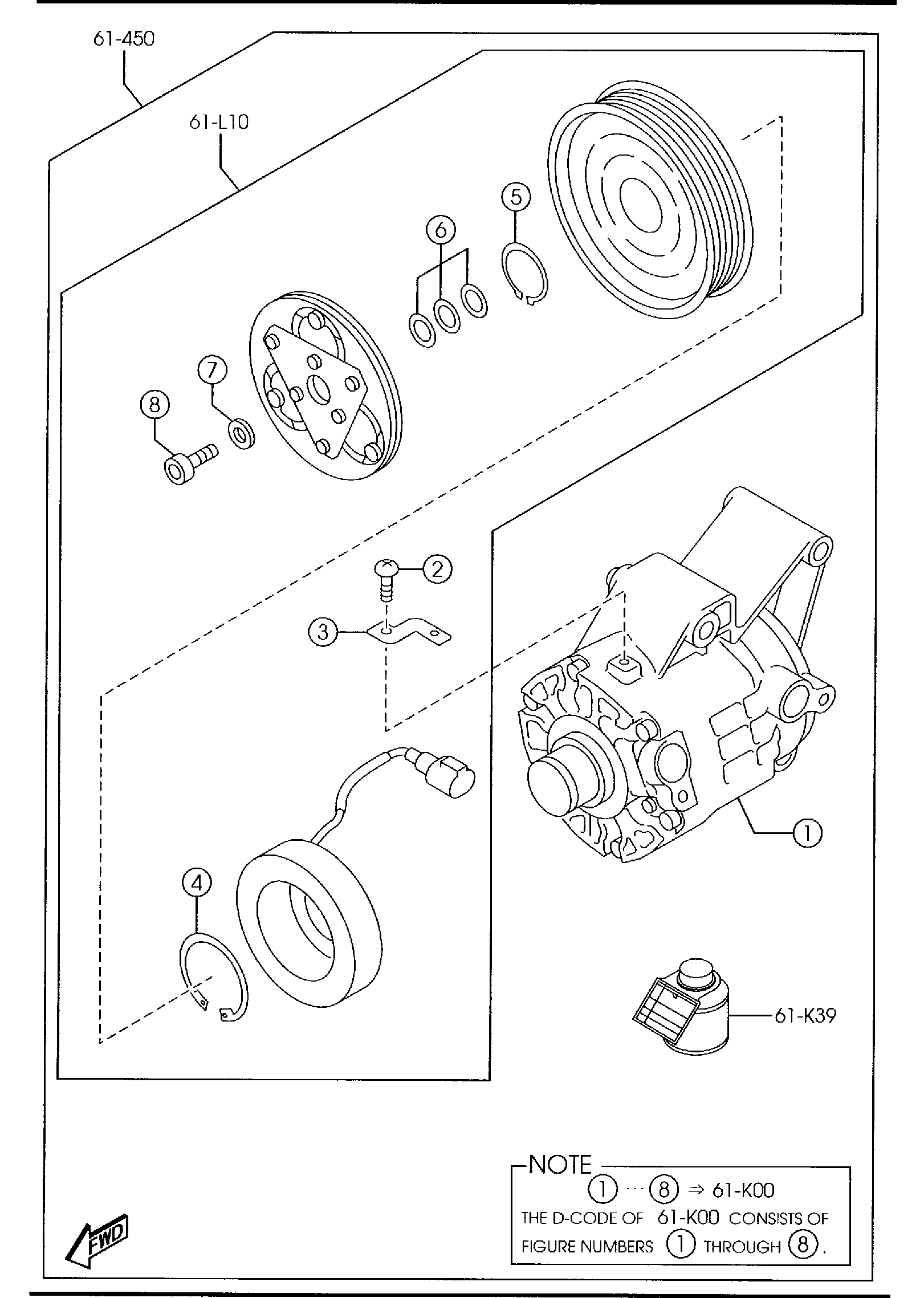 Diagram AIR CONDITIONING COMPRESSOR COMPONENTS for your Mazda MX-5 Miata  