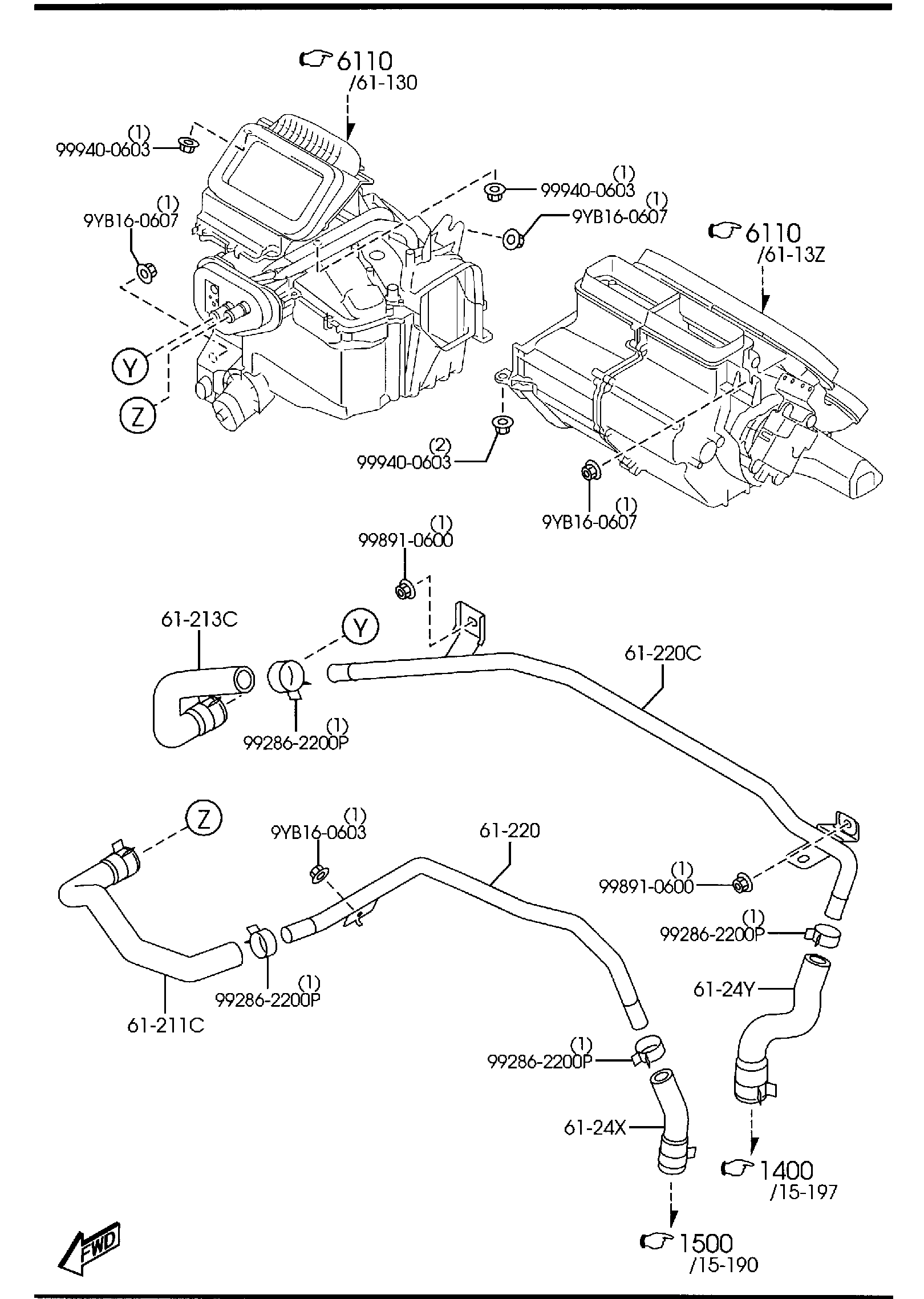 Diagram HEATER for your 2011 Mazda Tribute  HEV GT 
