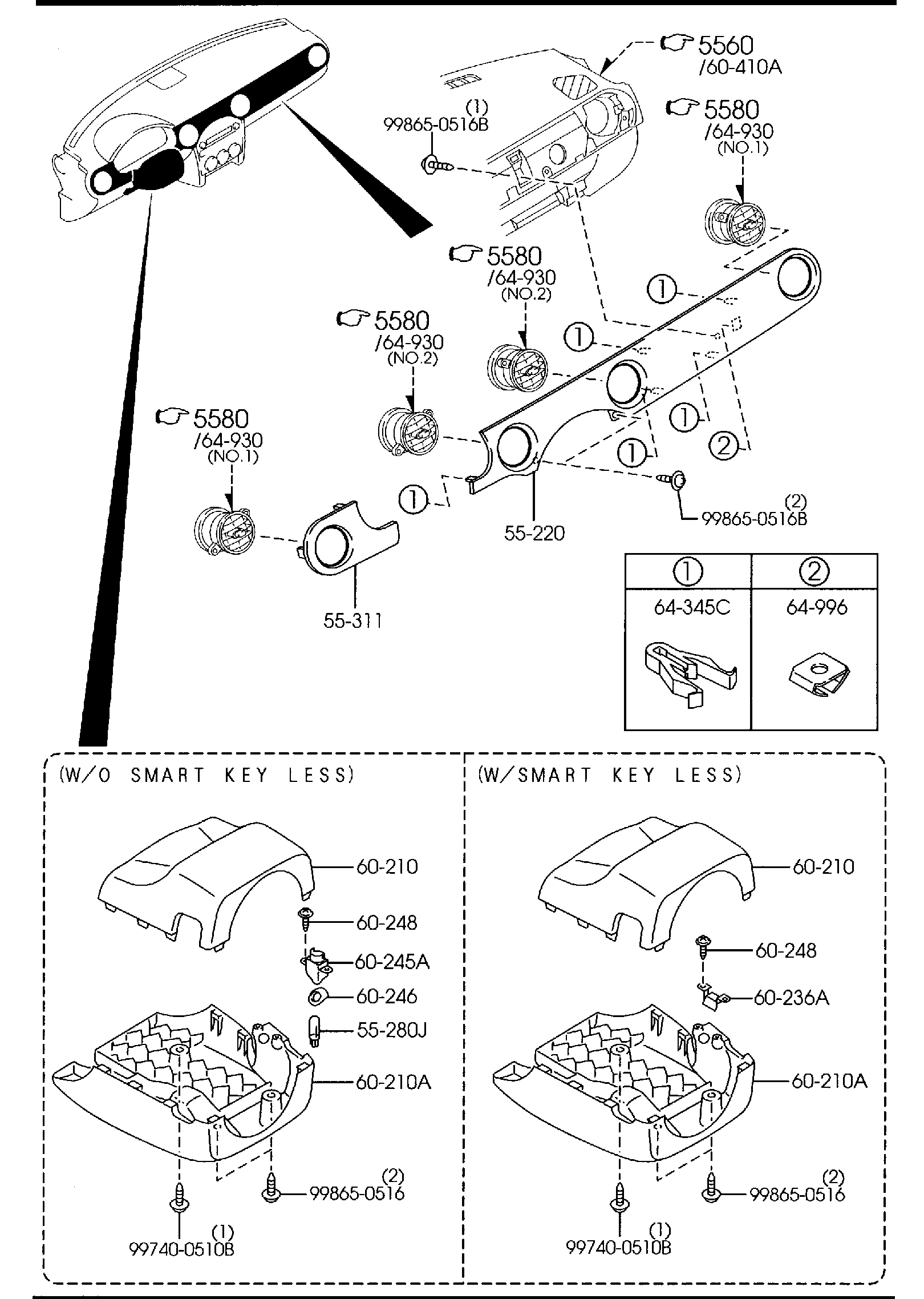 Diagram DASHBOARD EQUIPMENTS for your Mazda
