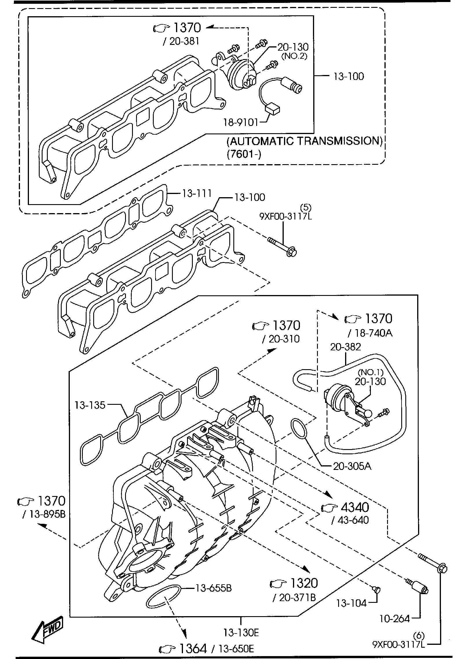 Diagram INLET MANIFOLD for your Mazda