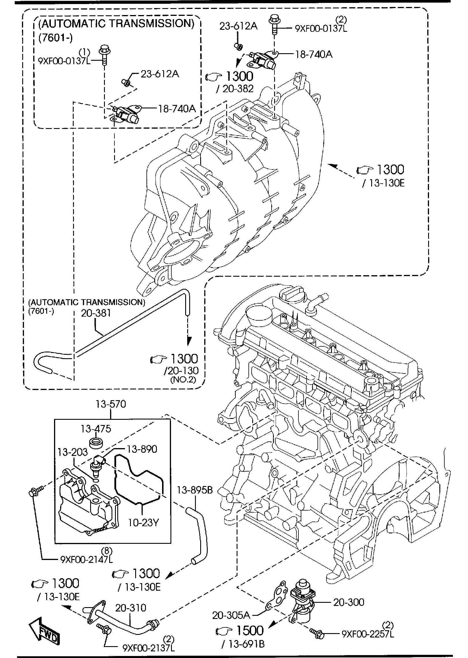 Diagram EMISSION CONTROL SYSTEM (INLET SIDE) for your Mazda MX-5 Miata  