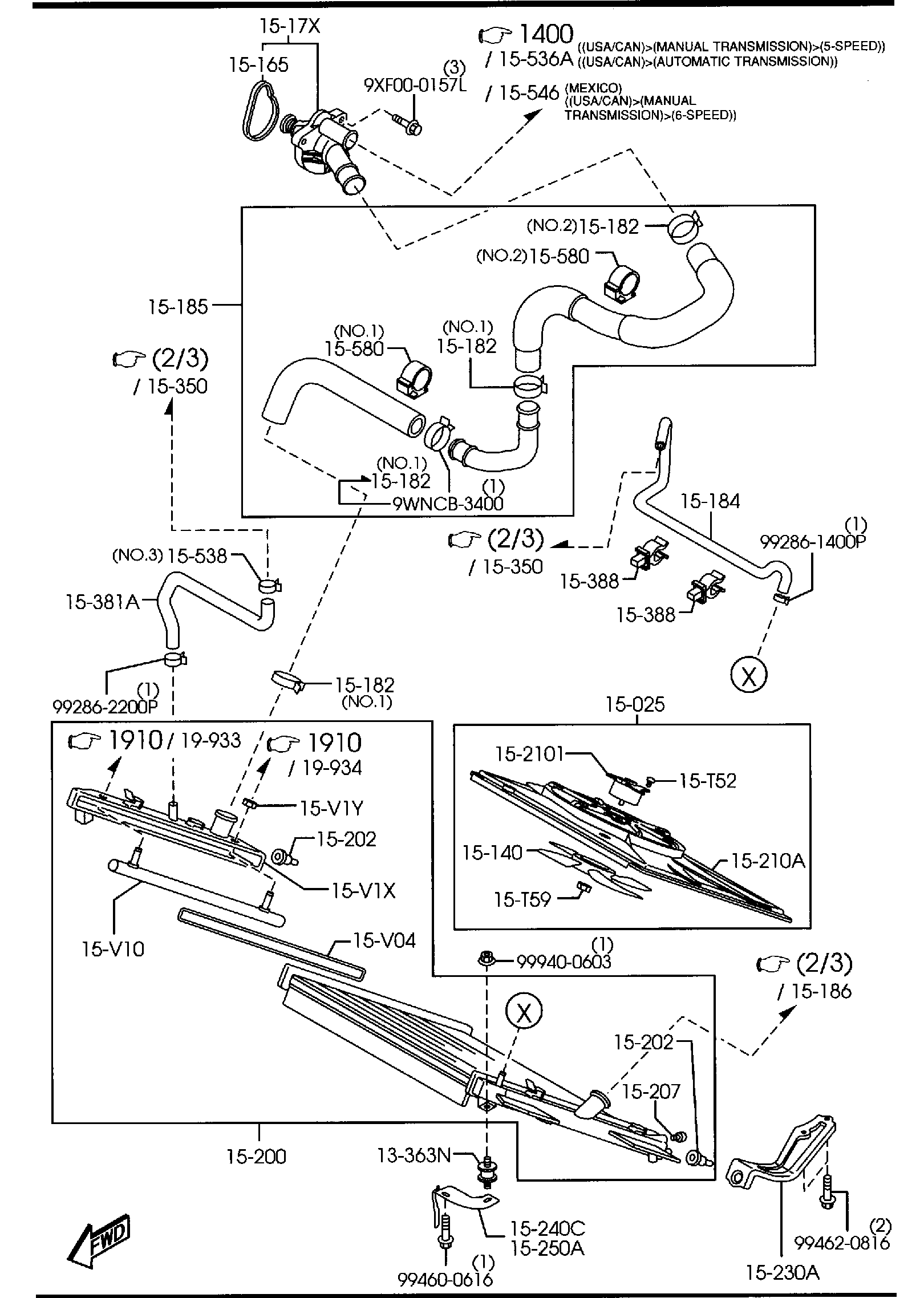 Diagram COOLING SYSTEM for your 2006 Mazda Mazda6   