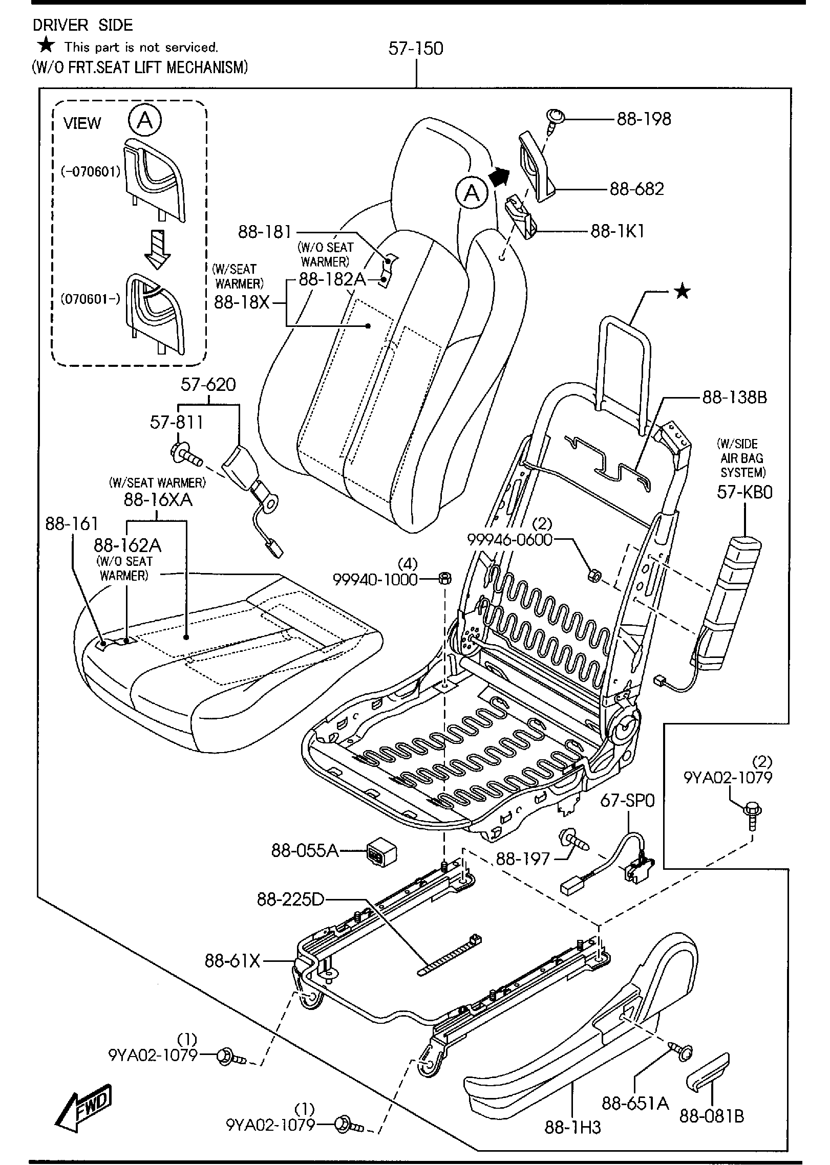 Diagram SEATS for your Mazda MX-5 Miata  