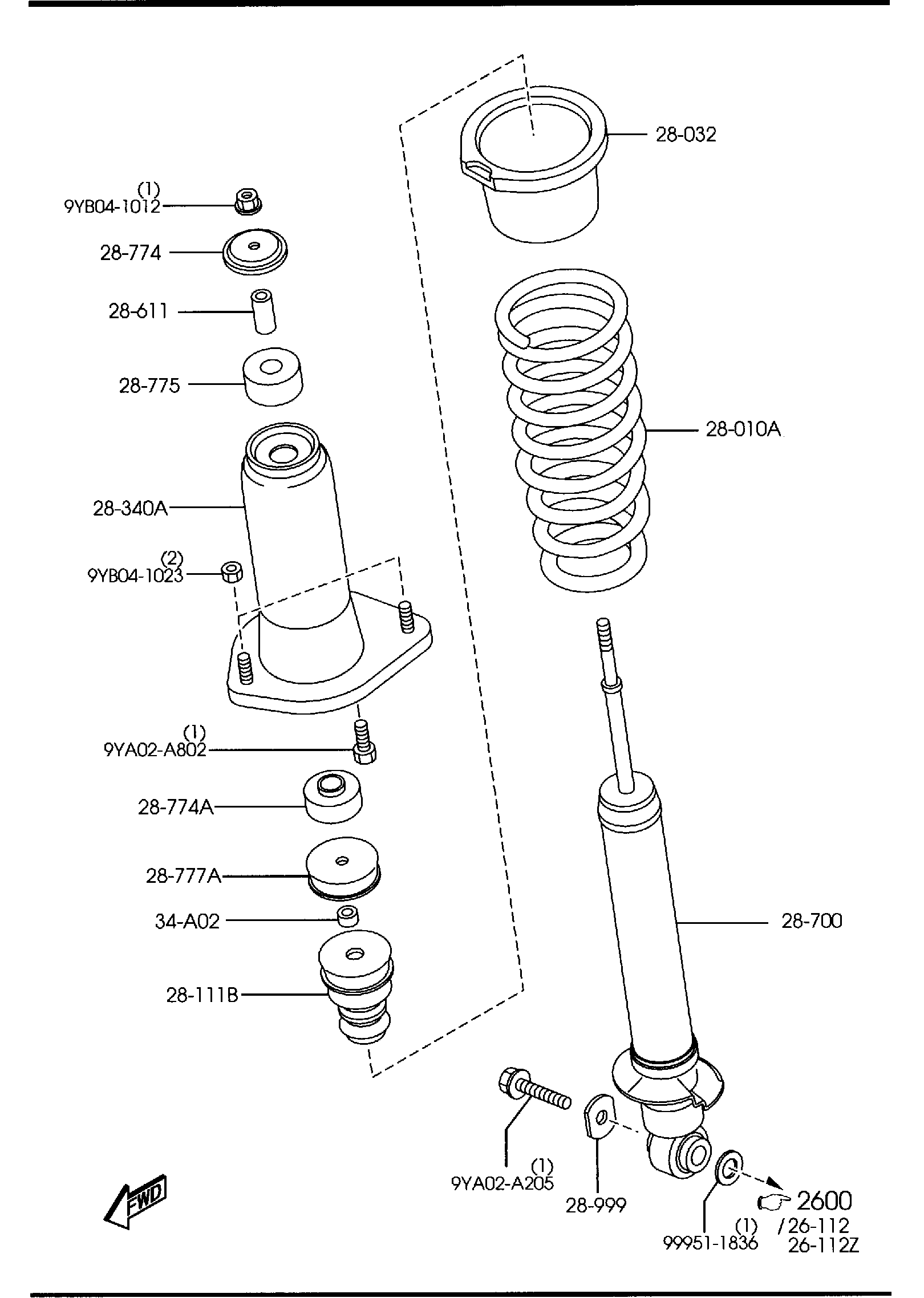 Diagram REAR SUSPENSION MECHANISMS for your 2014 Mazda MX-5 Miata 2.0L MT Club 