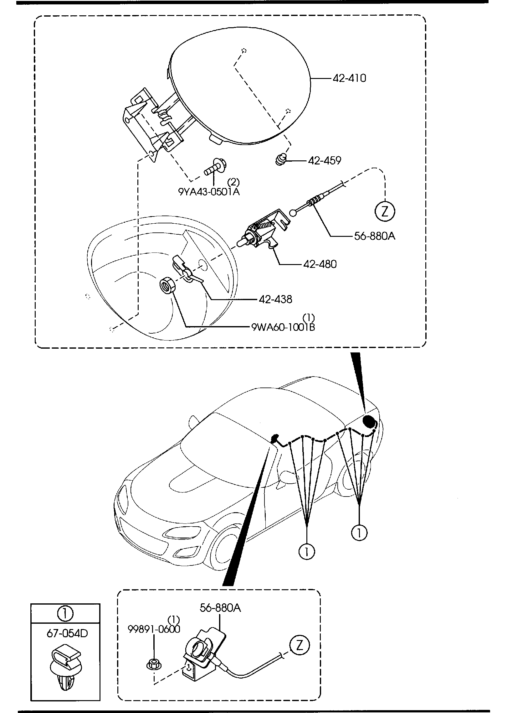 Diagram FUEL LID OPENER for your 2012 Mazda MX-5 Miata  Touring 