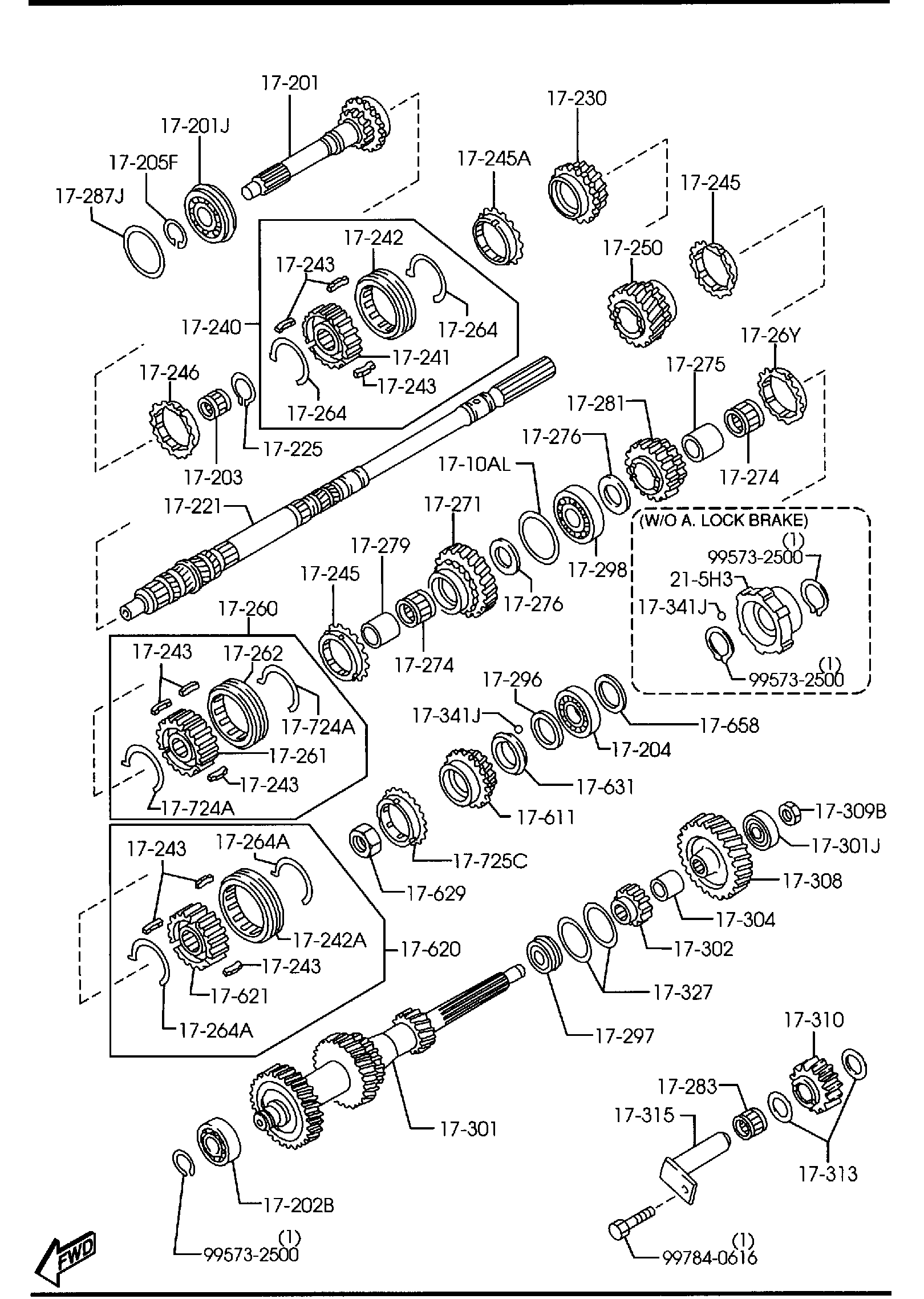 Diagram MANUAL TRANSMISSION GEARS (5-SPEED) for your 2017 Mazda CX-5   